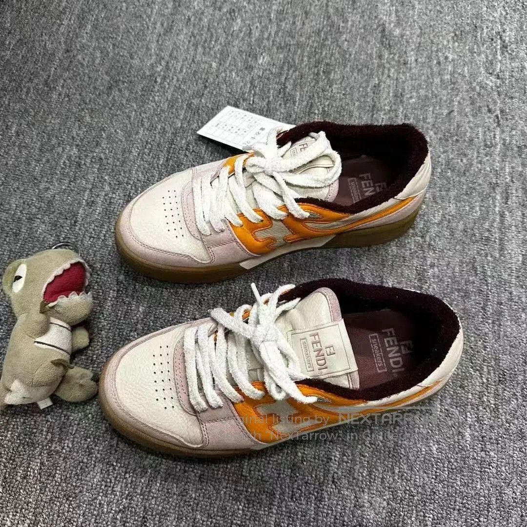 Fendi Fendi FF Logo Pink Orange Sneakers. Size US 8.5 / IT 38.5 - 1 Thumbnail