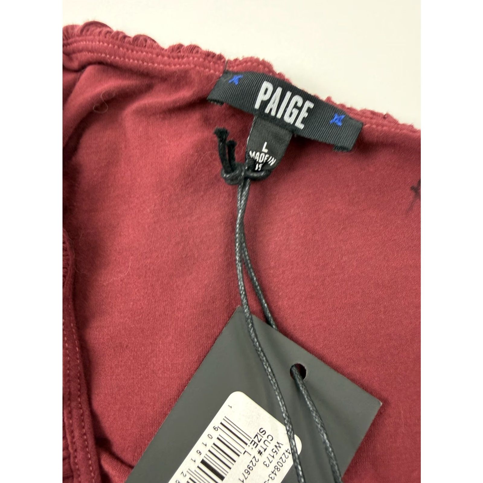 Paige PAIGE Blouse Womens L Red One Shoulder Ruffle Jersey Knit Pax Top Casual Size L / US 10 / IT 46 - 2 Thumbnail