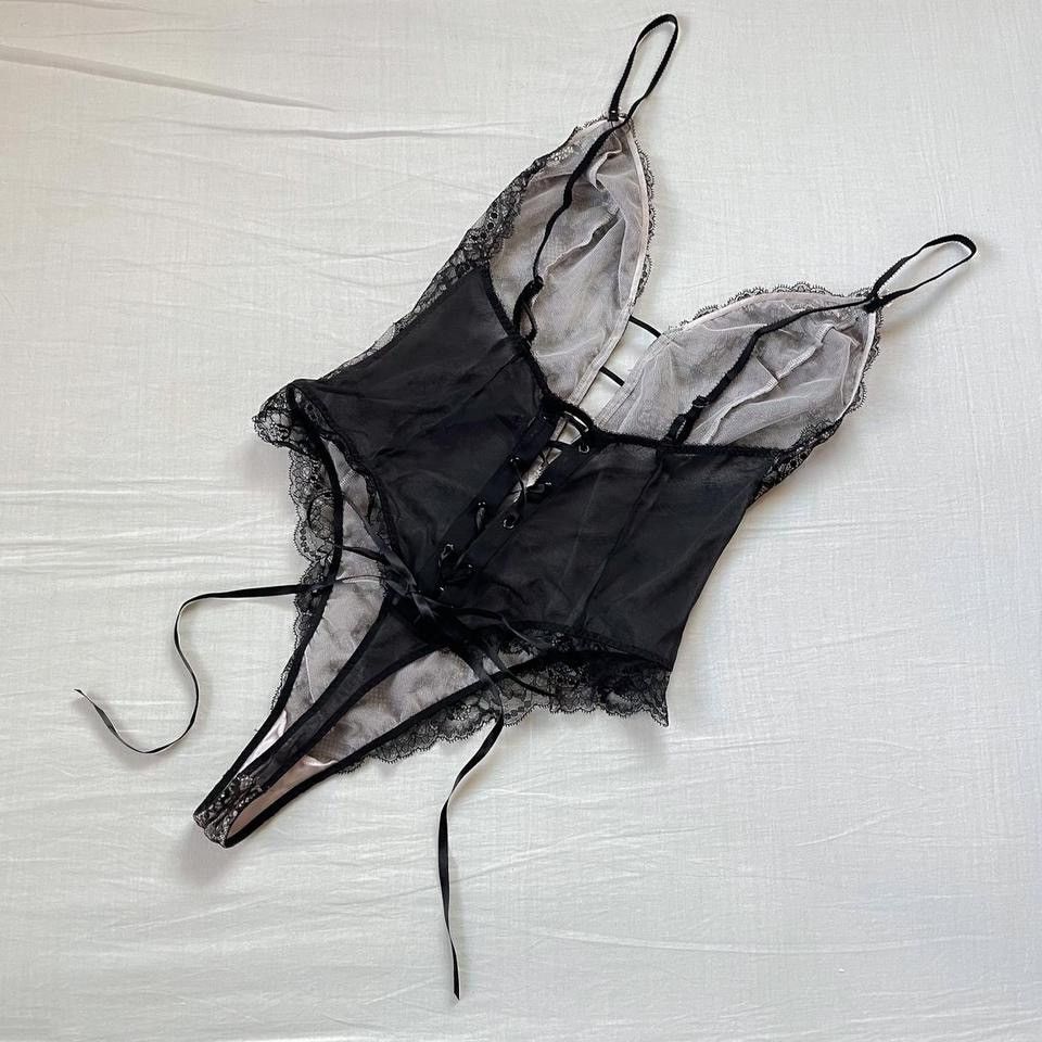 Victoria's Secret VS Black Lace Teddy Bodysuit (S-M) Size M / US 6-8 / IT 42-44 - 3 Thumbnail