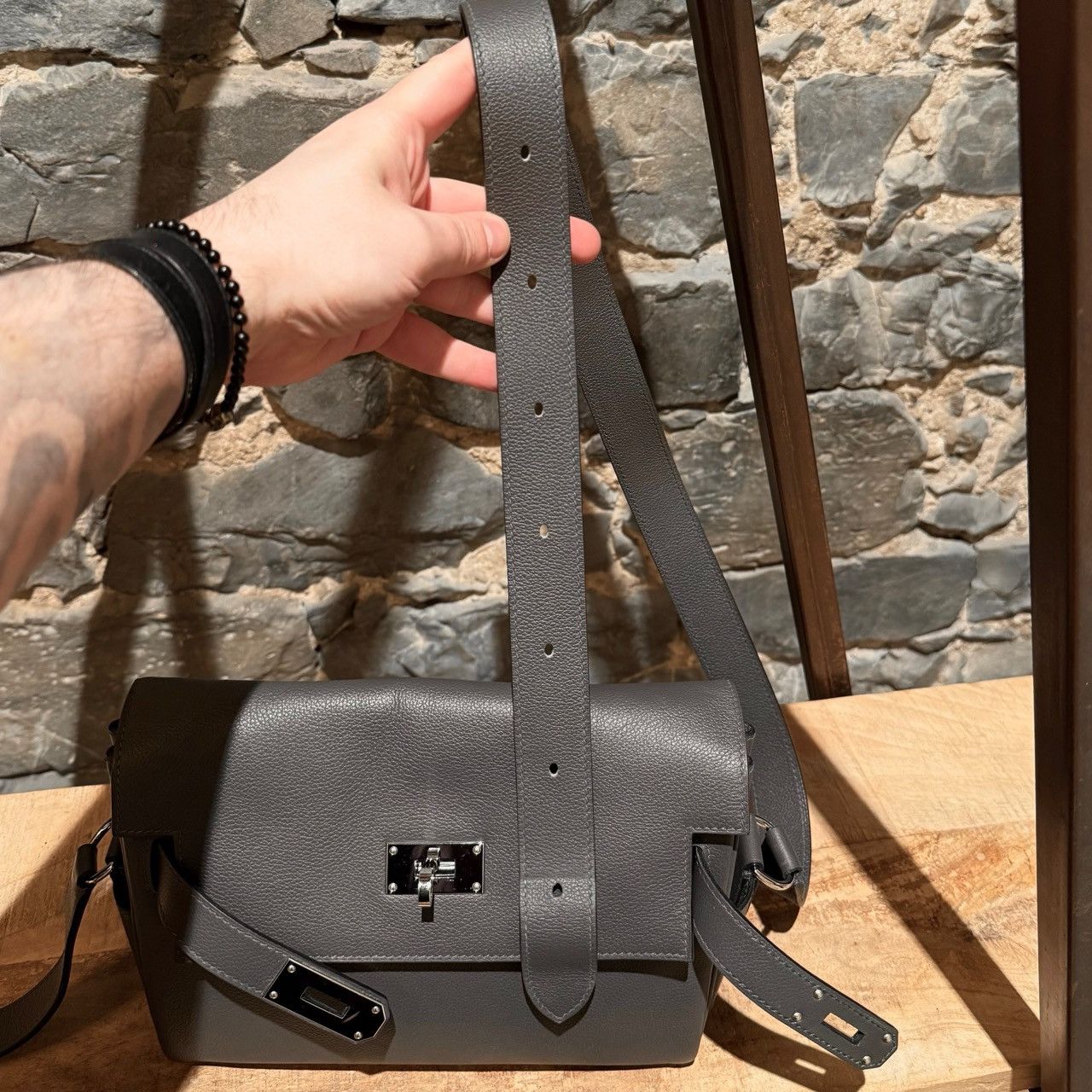 Hermes Hermès 2023 Vert de Gris Evercolor Kelly Messenger PM Bag Size ONE SIZE - 5 Thumbnail