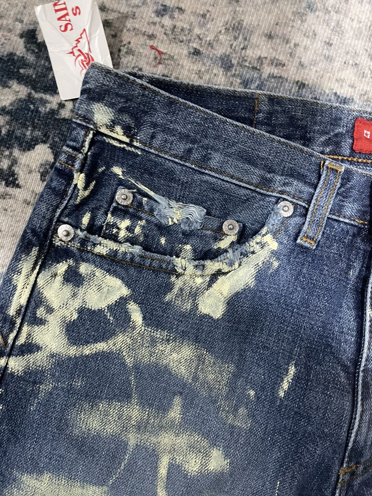 Japanese Brand Rare ! Vintage Acquaverde Traditional Flared Denim Jeans Size US 28 / EU 44 - 9 Thumbnail