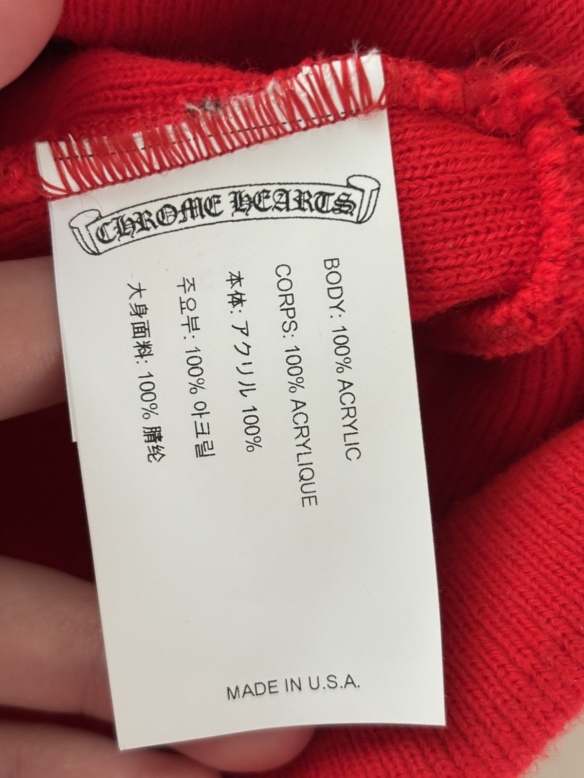 Chrome Hearts Chrome Hearts Red Watch Cap Beanie Size ONE SIZE - 3 Thumbnail
