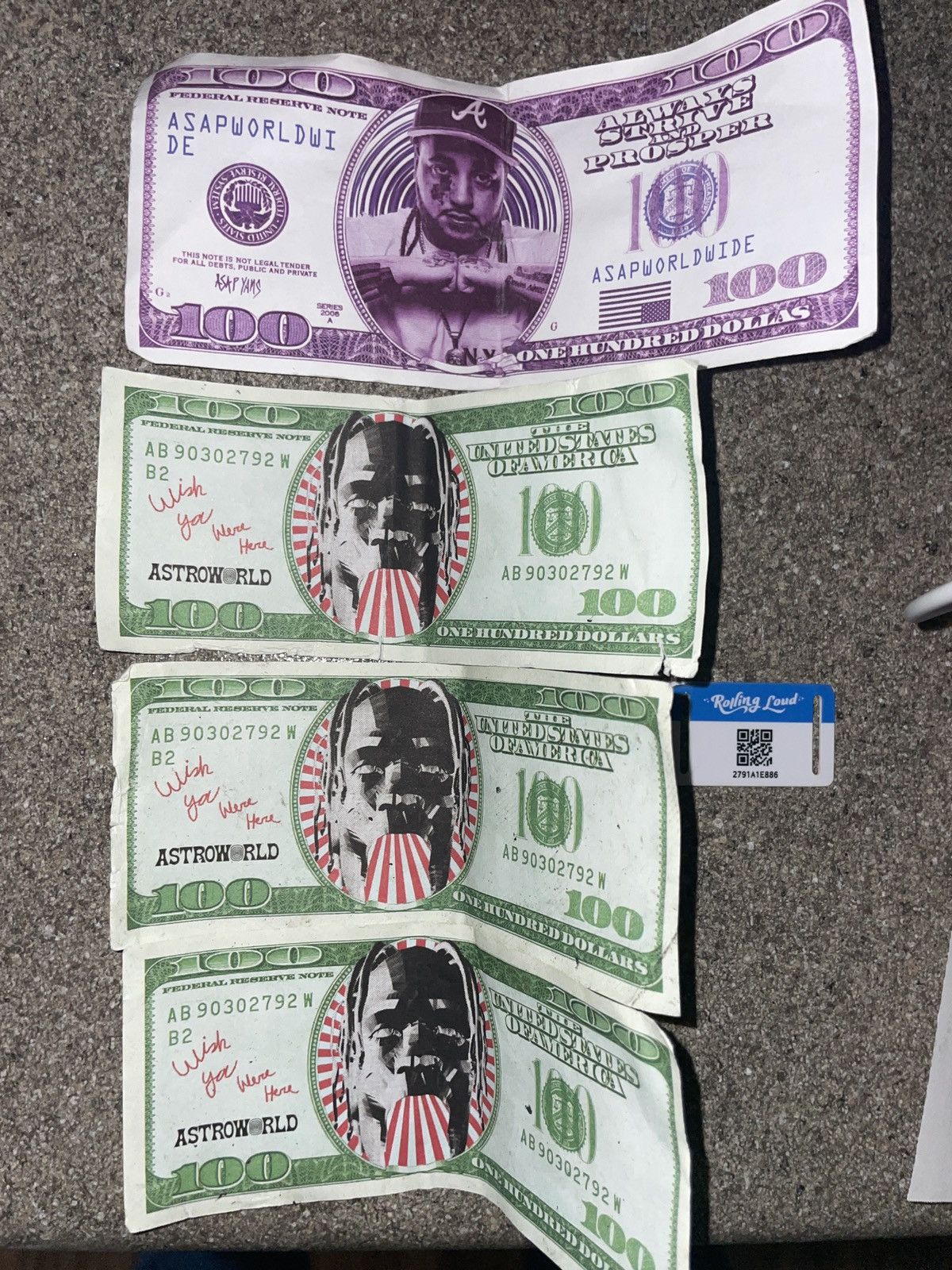 Travis Scott Travis Scott Astroworld Asap Yams $100 bills Size ONE SIZE - 1 Thumbnail
