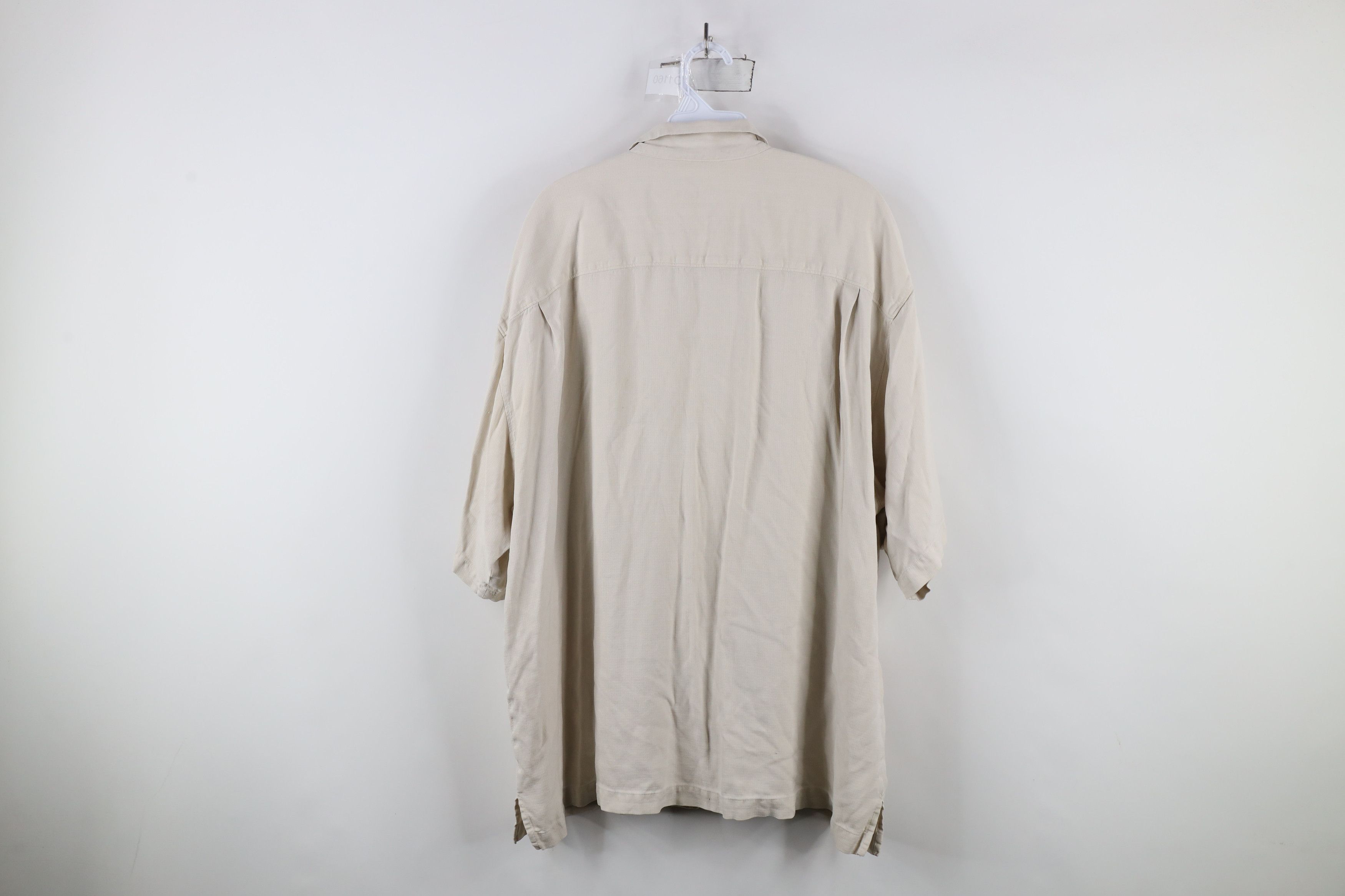 Tommy Bahama × Vintage Vintage Tommy Bahama Tribal Martini Silk Button Shirt Beige Size US XXL / EU 58 / 5 - 10 Thumbnail