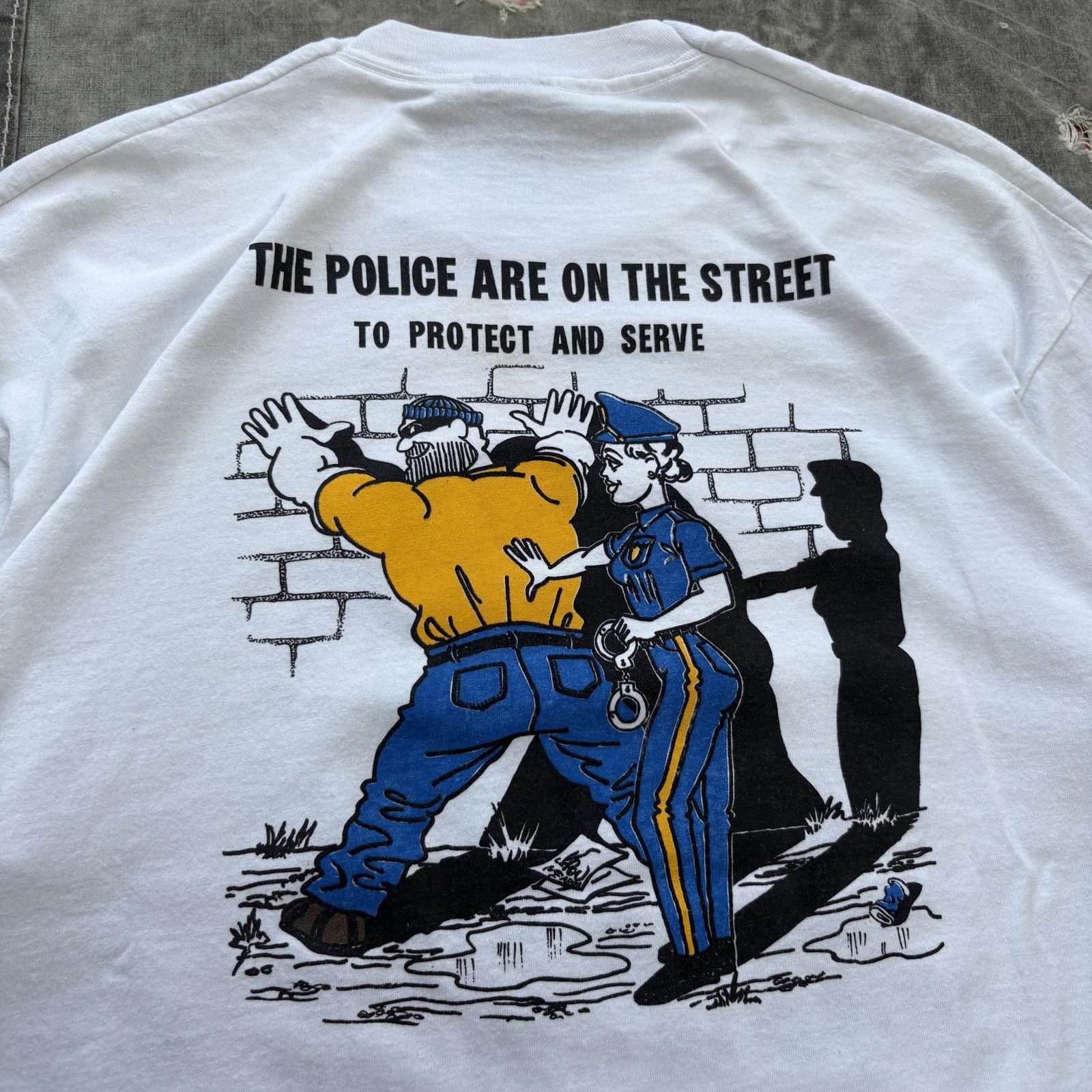 Vintage Vintage 90s Police Protect And Serve Funny Criminal Shirt Size US XXL / EU 58 / 5 - 3 Thumbnail