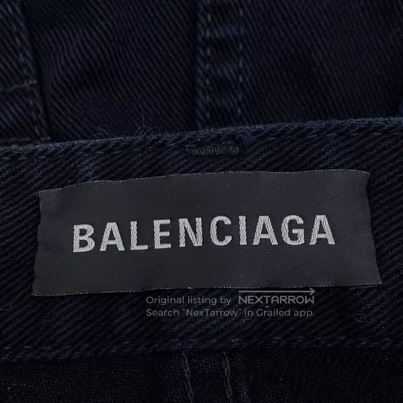 Balenciaga Balenciaga Black Cotton Denim Skirt Size 35" - 6 Thumbnail