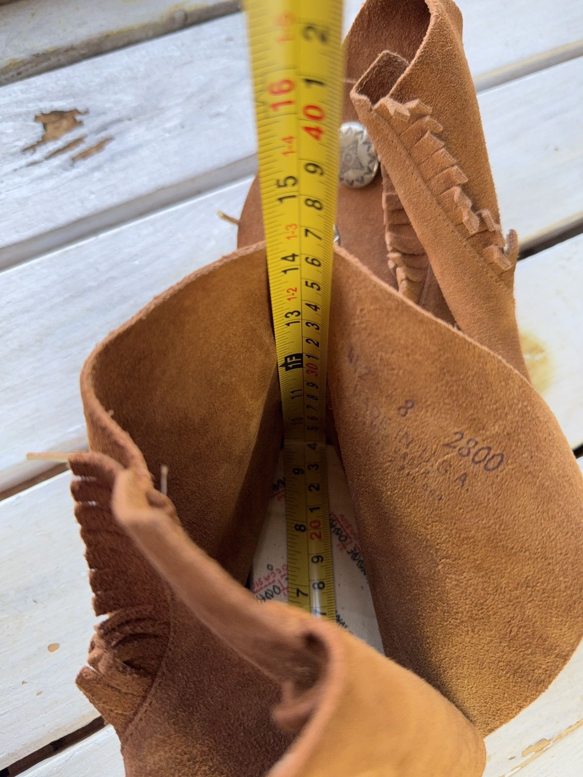 Vintage Vintage 00s Western USA Made Suede Fringe Moccasin Boots Size US 7 / IT 37 - 16 Thumbnail