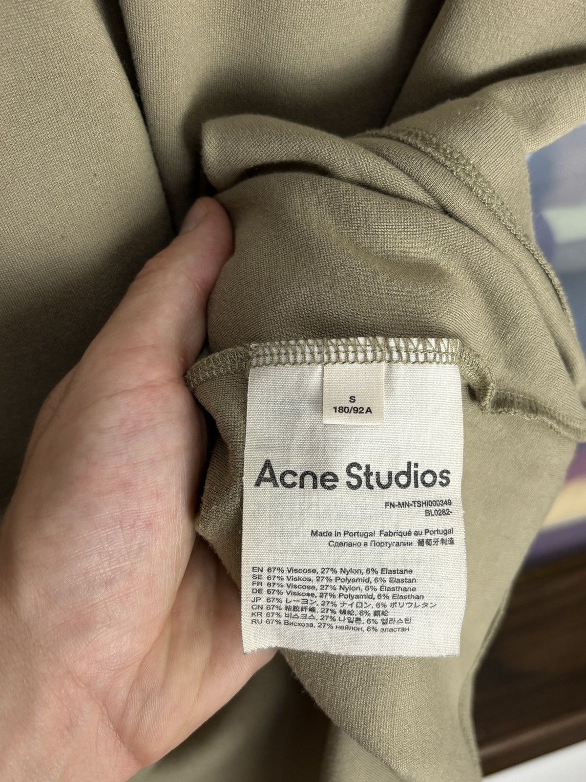 Acne Studios Acne Studios Green Olive Collar Logo Oversize Rare T-Shirt Size US S / EU 44-46 / 1 - 6 Thumbnail