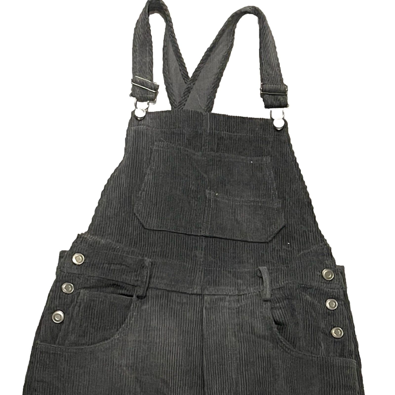 Vintage VINTAGE By Together Women's Corduroy Overalls Sleeveless Medium Gray Casual Dress Size 32" / US 10 / IT 46 - 2 Thumbnail