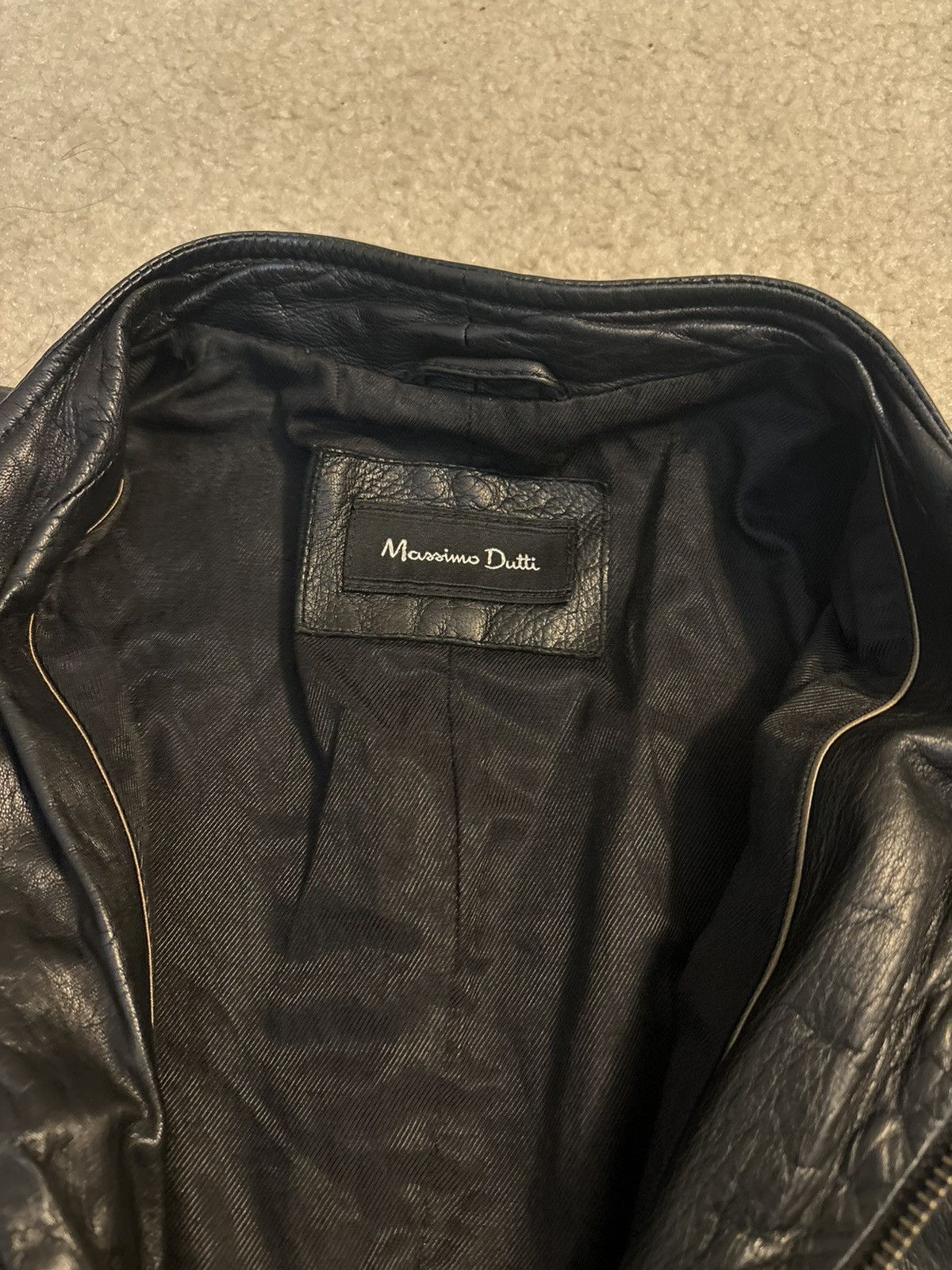 Massimo Dutti Massimo Dutti Zip Up Leather Jacket Black Size S / US 4 / IT 40 - 4 Thumbnail