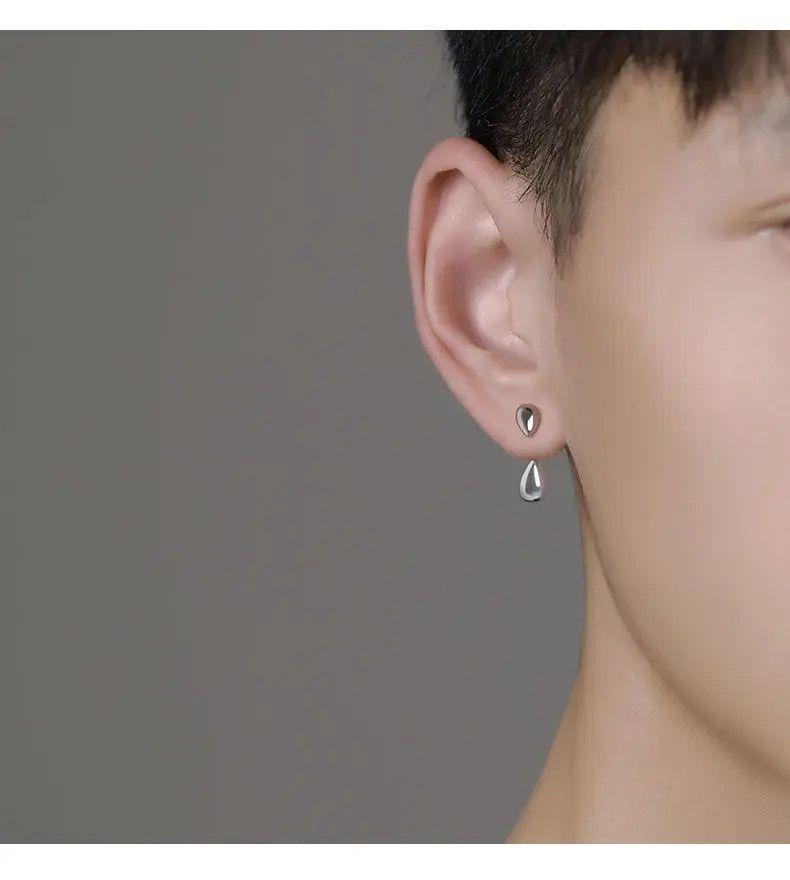 Jewelry Teardrop Stud Earrings for Men Women Size ONE SIZE - 1 Thumbnail