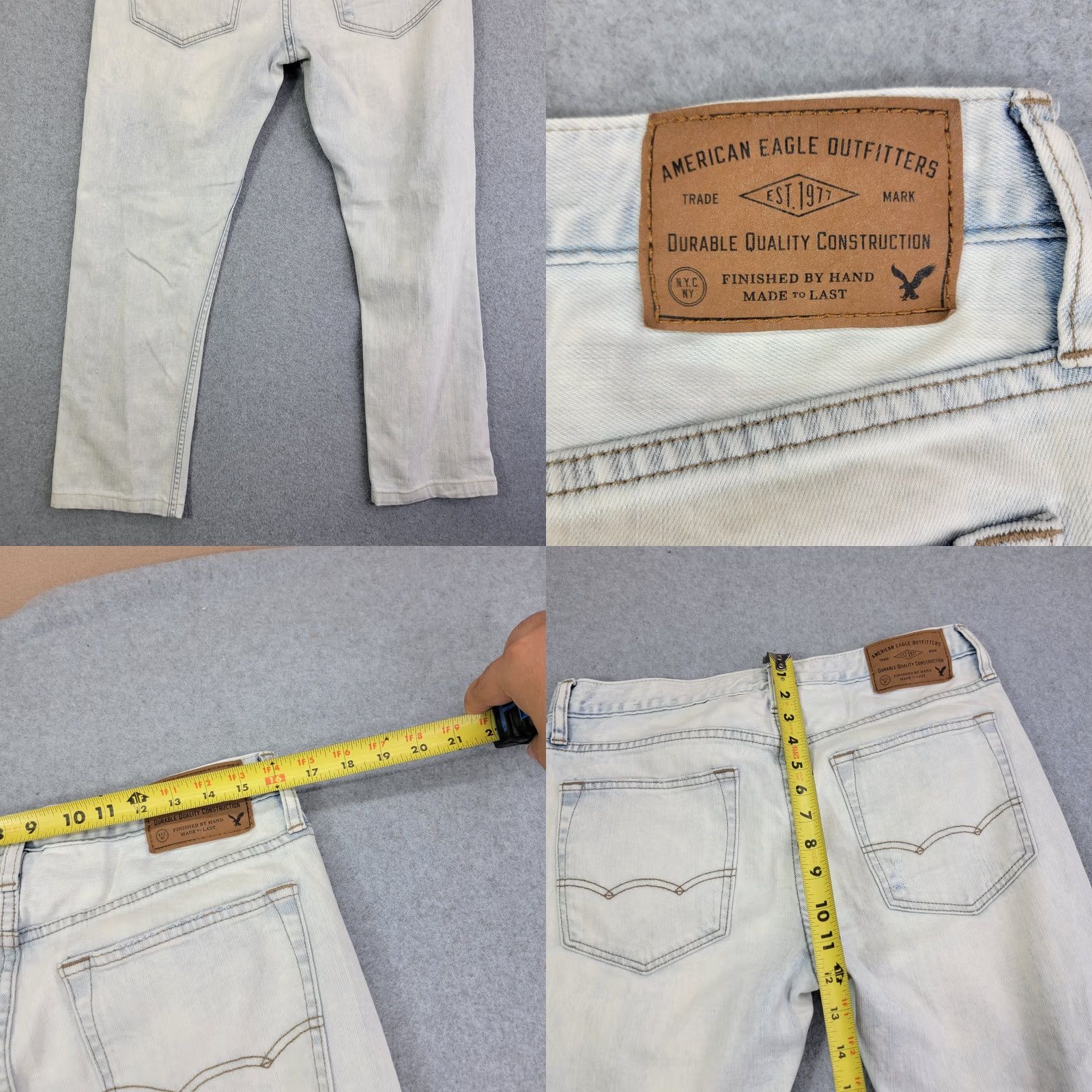 American Eagle Outfitters American Eagle Jeans Men 31x25 Slim Skinny Distressed Blue Denim Core Flex 5-Pocket 31 in Inseam Mens Size US 31 - 8 Thumbnail