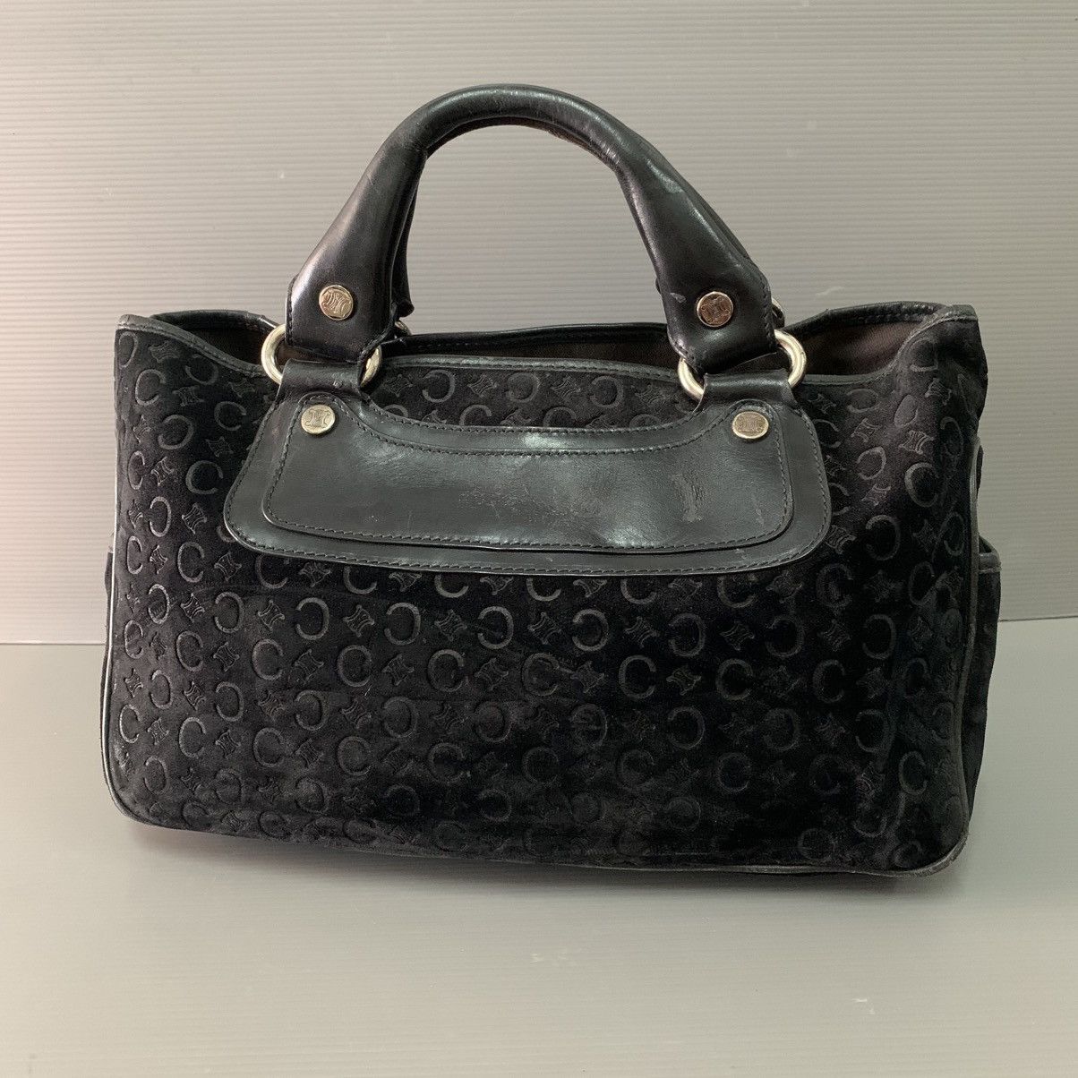 Celine Celine Suede Leather Black Handbag Size ONE SIZE - 2 Thumbnail
