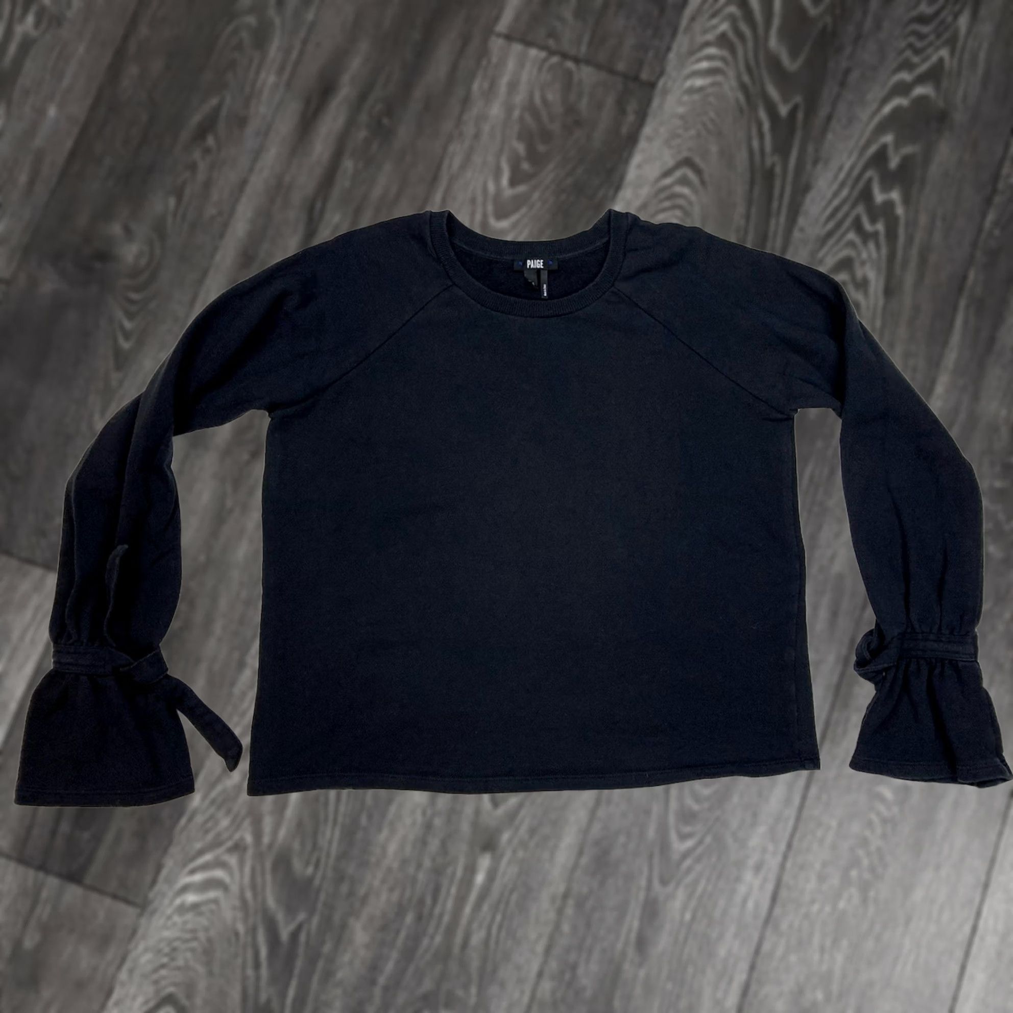 Paige Paige Sweatshirt Women Medium Black Long Sleeve Cinched Bell Crew Neck Pullover Casual Size M / US 6-8 / IT 42-44 - 1 Thumbnail