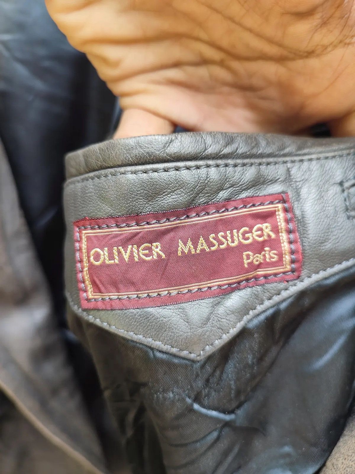 Leather Vintage Olivier Massuger Distressed Lambskin Leather Jacket Size US M / EU 48-50 / 2 - 12 Thumbnail