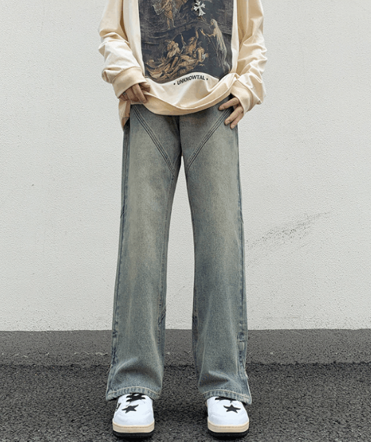Japanese Brand × Jean Vintage American style zipper loose wide-leg bootcut jeans Size US 32 / EU 48 - 1 Thumbnail
