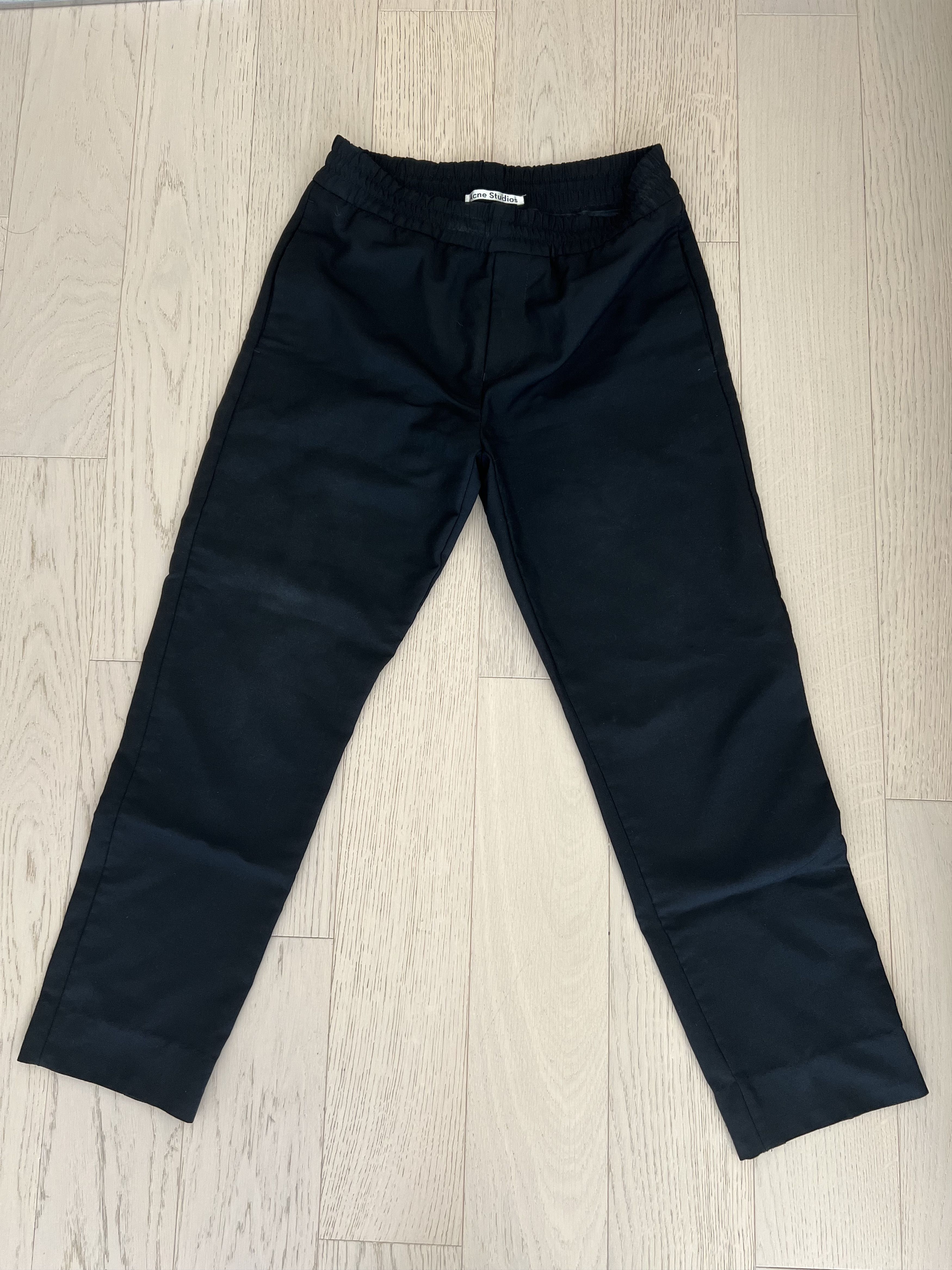 image of Acne Studios Ryder Black Wool Pants, Men's (Size 30)