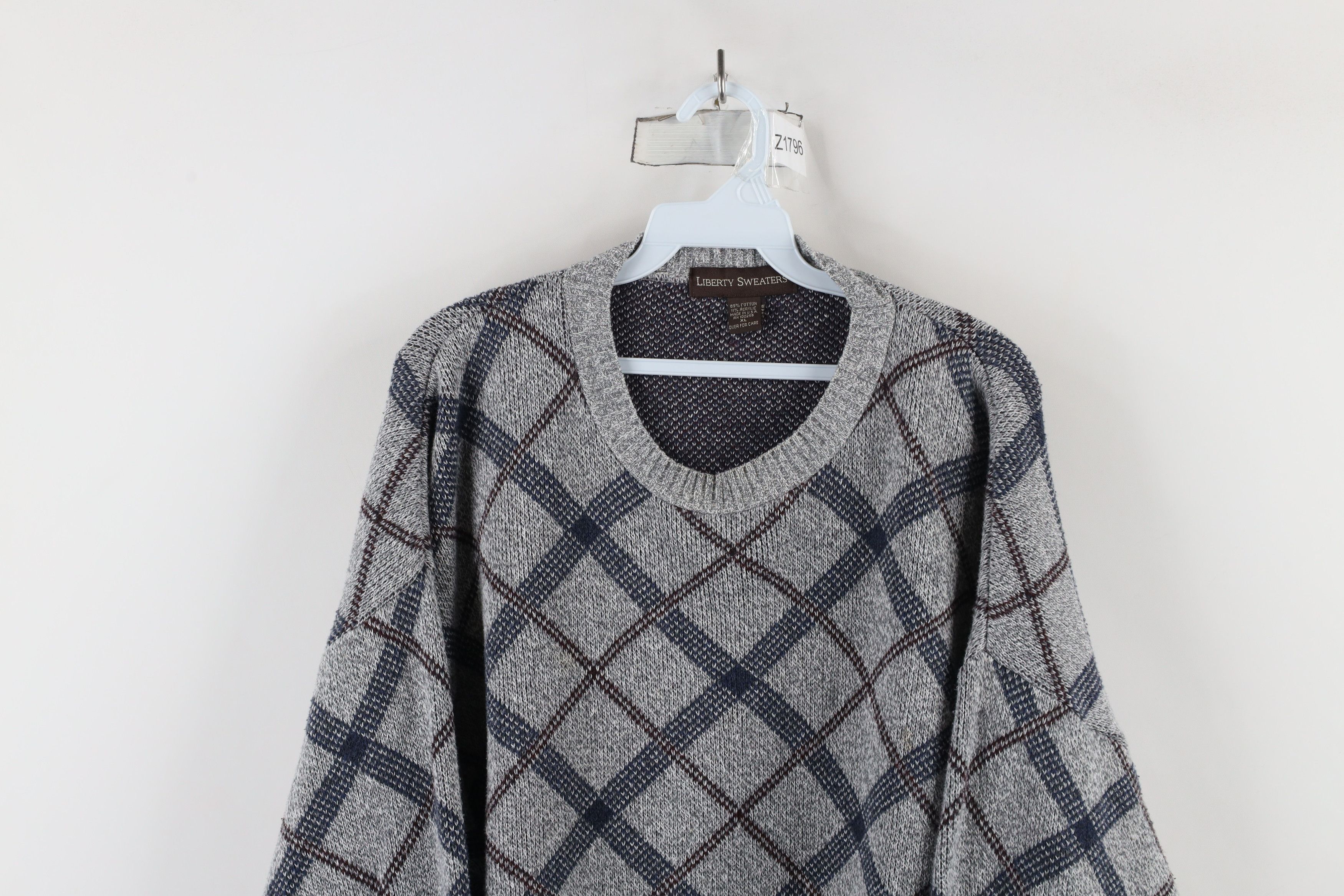 Vintage Vintage 90s Streetwear Cotton Cross Hatch Knit Sweater USA Size US XL / EU 56 / 4 - 2 Thumbnail