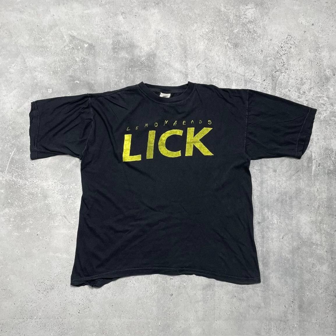image of Band Tees x Rock T Shirt Vintage 1989 Lemonheads Lick Band T Shirt Faded Black Xl, Men's