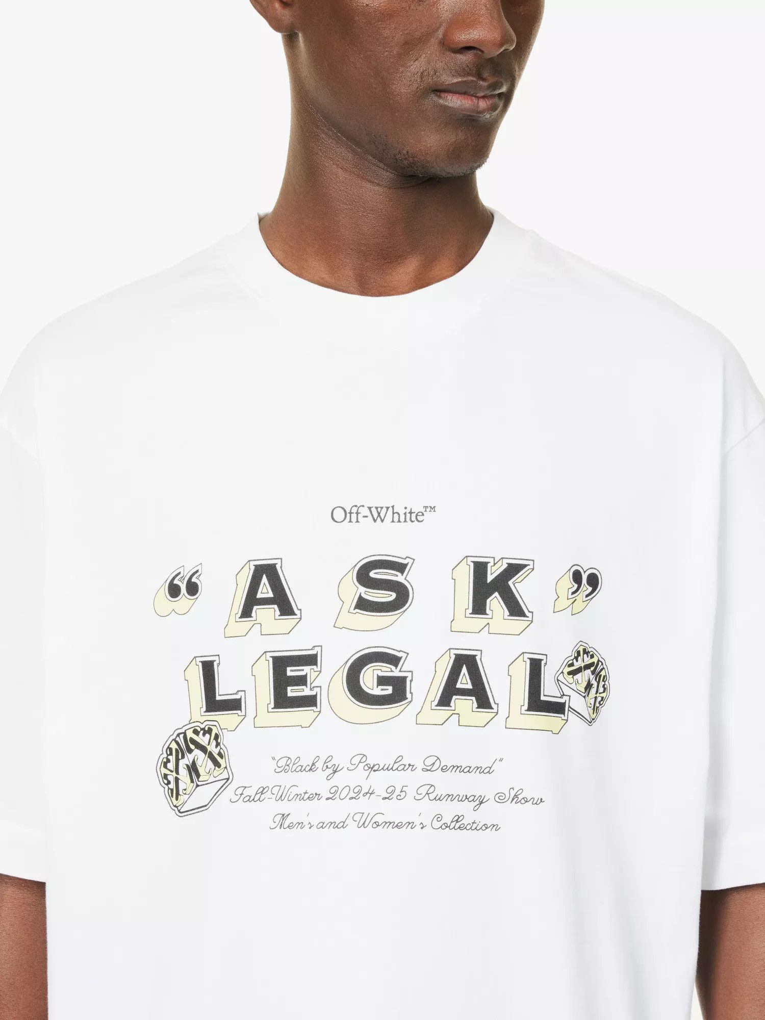 Off-White White Ask Legal Arrows Oversized Skate T-Shirt Size US XS / EU 42 / 0 - 3 Thumbnail