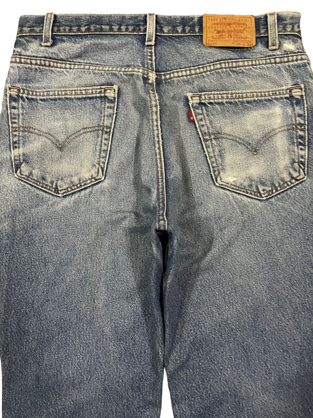 Levi's Vintage 70s Levis 517 Bootcut Blue Wash Distress Jeans Size US 34 / EU 50 - 4 Thumbnail
