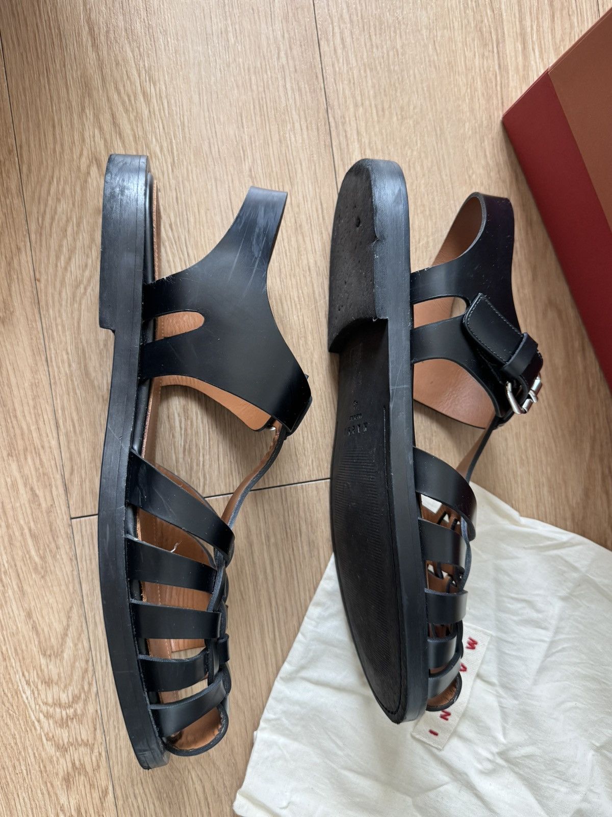 Marni Marni Fisherman Sandals Black Leather EU43 Size US 10 / EU 43 - 7 Thumbnail