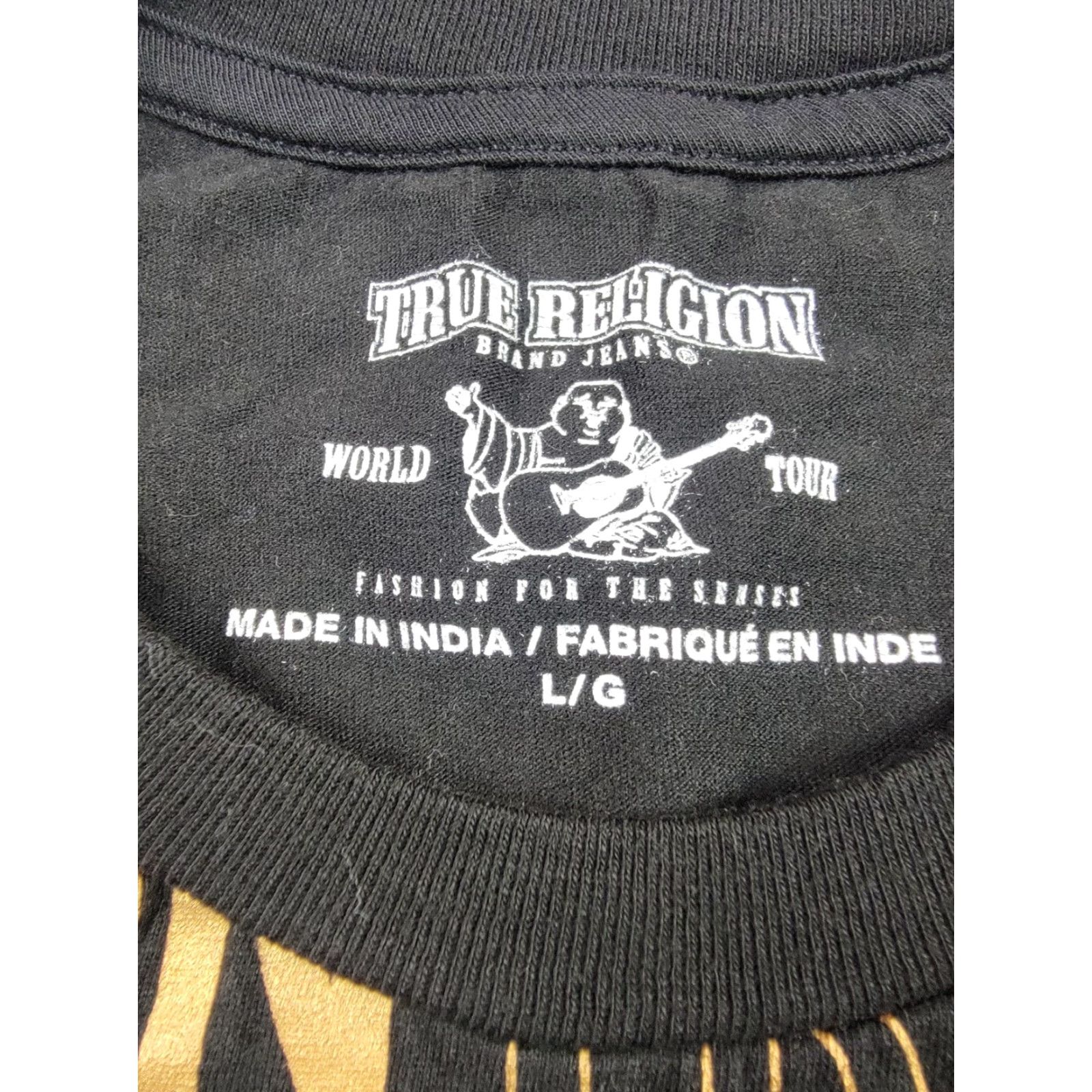 True Religion True Religion Shirt Mens Large Black Logo All Over Text Pullover Shirt Size US L / EU 52-54 / 3 - 2 Thumbnail