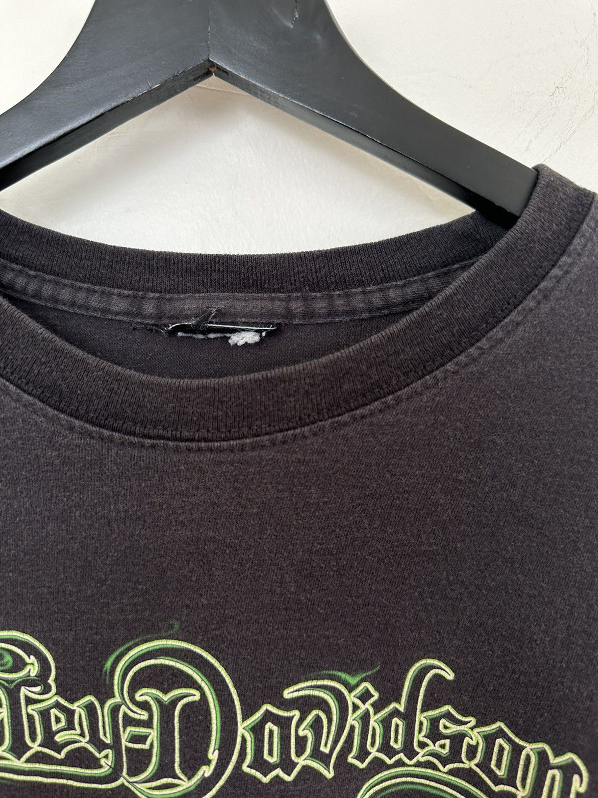 Harley Davidson (M) CRAZY GREEN FLAMES Harley Davidson Longsleeve Tee Size US M / EU 48-50 / 2 - 8 Thumbnail