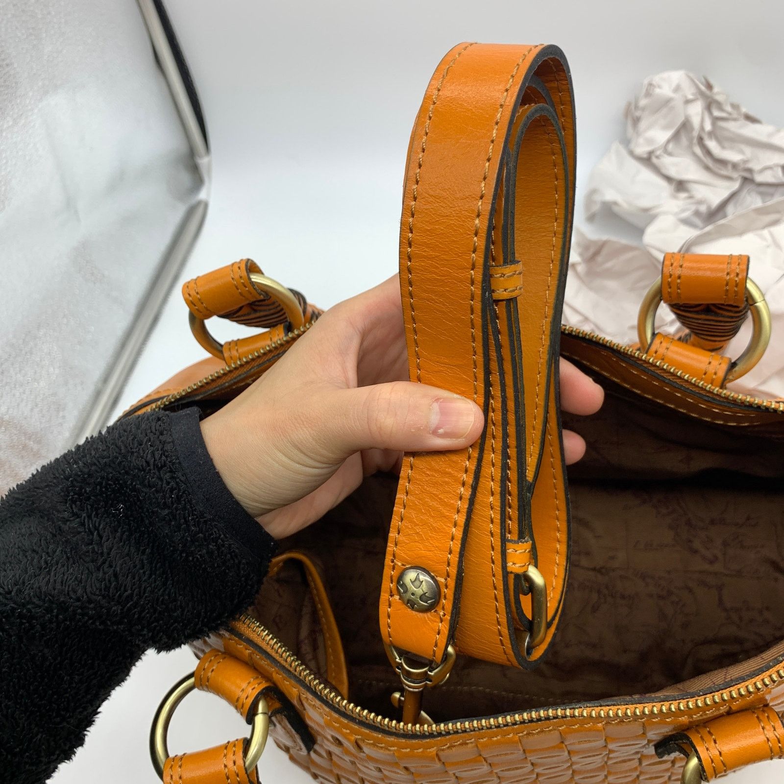 Patricia Nash Discovery Washed Woven Augusta Satchel