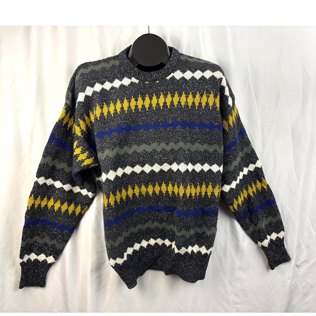 Liz Claiborne Vtg Claiborne Men’s Medium Geometric Crewneck Sweater Size US M / EU 48-50 / 2 - 6 Thumbnail