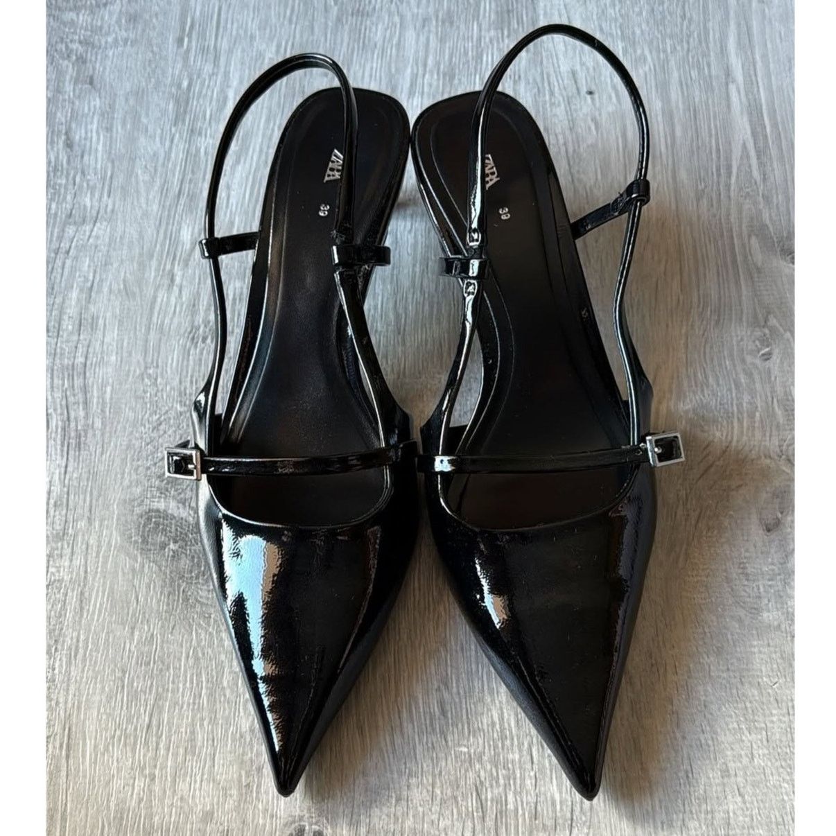 Zara ZARA Black Patent Slingbacks NWT Size 8 Size US 8 / IT 38 - 20 Thumbnail