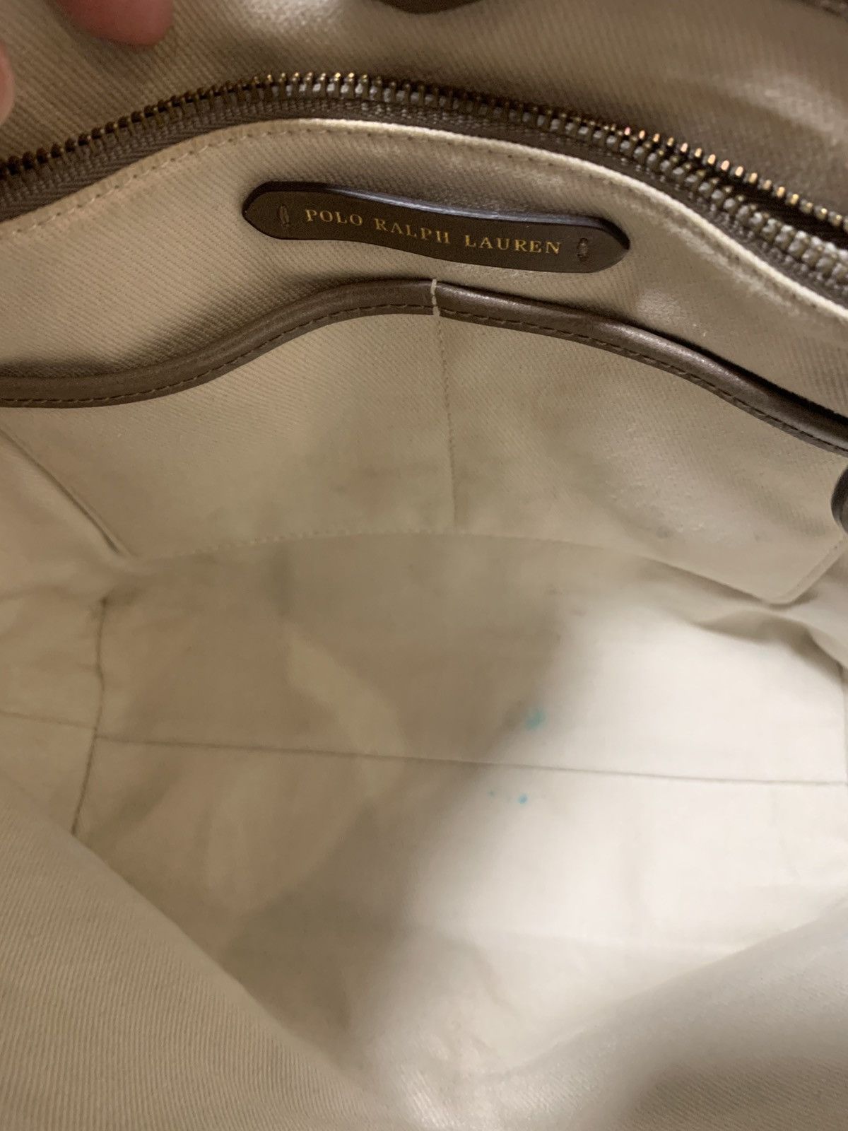 Polo Ralph Lauren Polo Ralph Lauren Tote Handbag Beige in Taupe Suede Size ONE SIZE - 6 Thumbnail