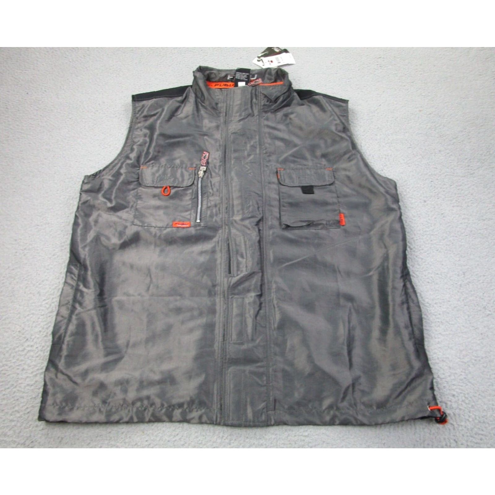 Fubu VINTAGE FUBU Jacket Windbreaker Mens 2XL Gray Hip Hop Baggy Nylon Sleeveless Zip Coat Powered by Pockets Size US XXL / EU 58 / 5 - 2 Thumbnail