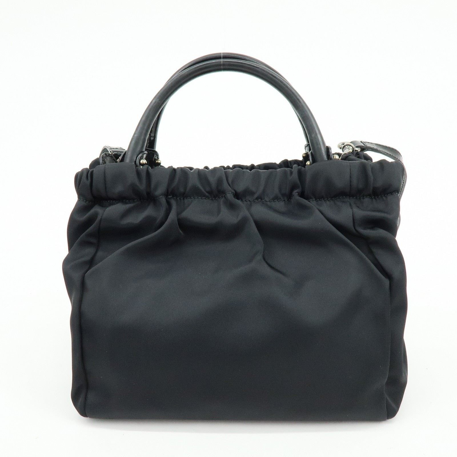 Salvatore Ferragamo Ferragamo Vara Bow Nylon Patent Leather Top Handle Bag Black Size ONE SIZE - 2 Thumbnail