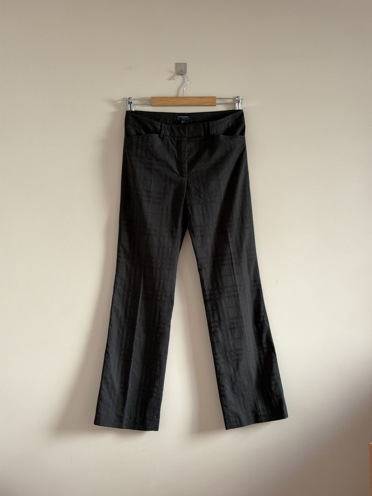 Burberry Burberry Black Nova Check Flared Trousers Size 28" / US 6 / IT 42 - 1 Thumbnail
