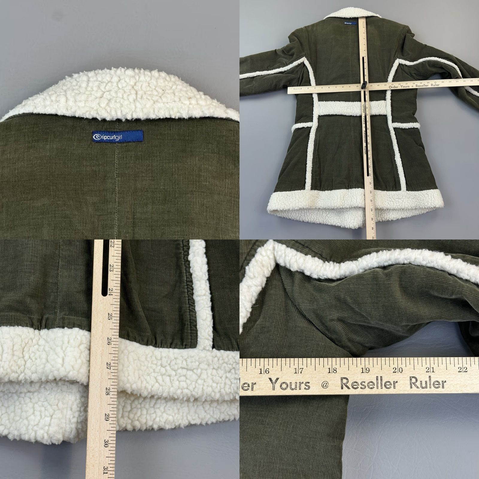 Rip Curl VINTAGE Rip Curl Jacket Womens Medium Green Corduroy Sherpa Lined Outdoor Y2K Size M / US 6-8 / IT 42-44 - 9 Thumbnail