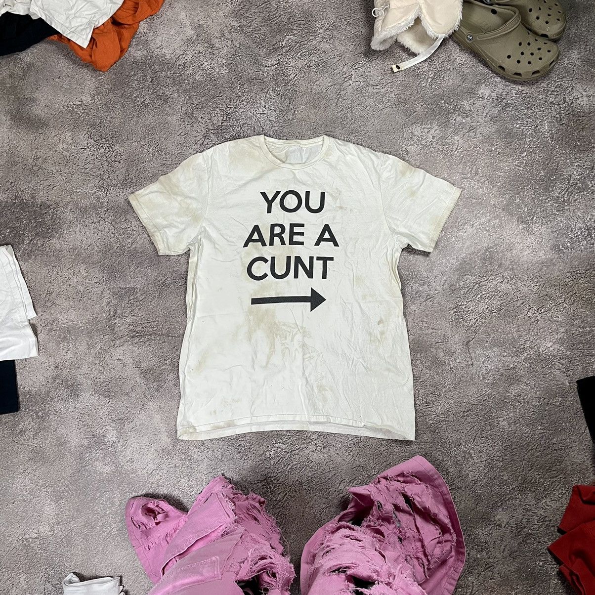 Vintage Vintage Y2K ADULT “ YOU ARE CUNT “ THRASHED FUNNY Tee Size US M / EU 48-50 / 2 - 1 Thumbnail