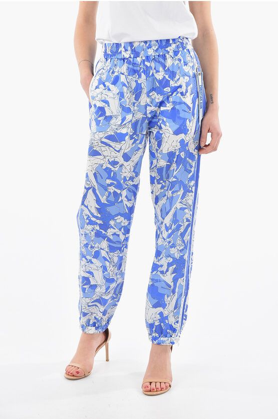 image of Dior Cruise Caryatids Printed Nylon Pants in Light Blue, Women's (Size 28)