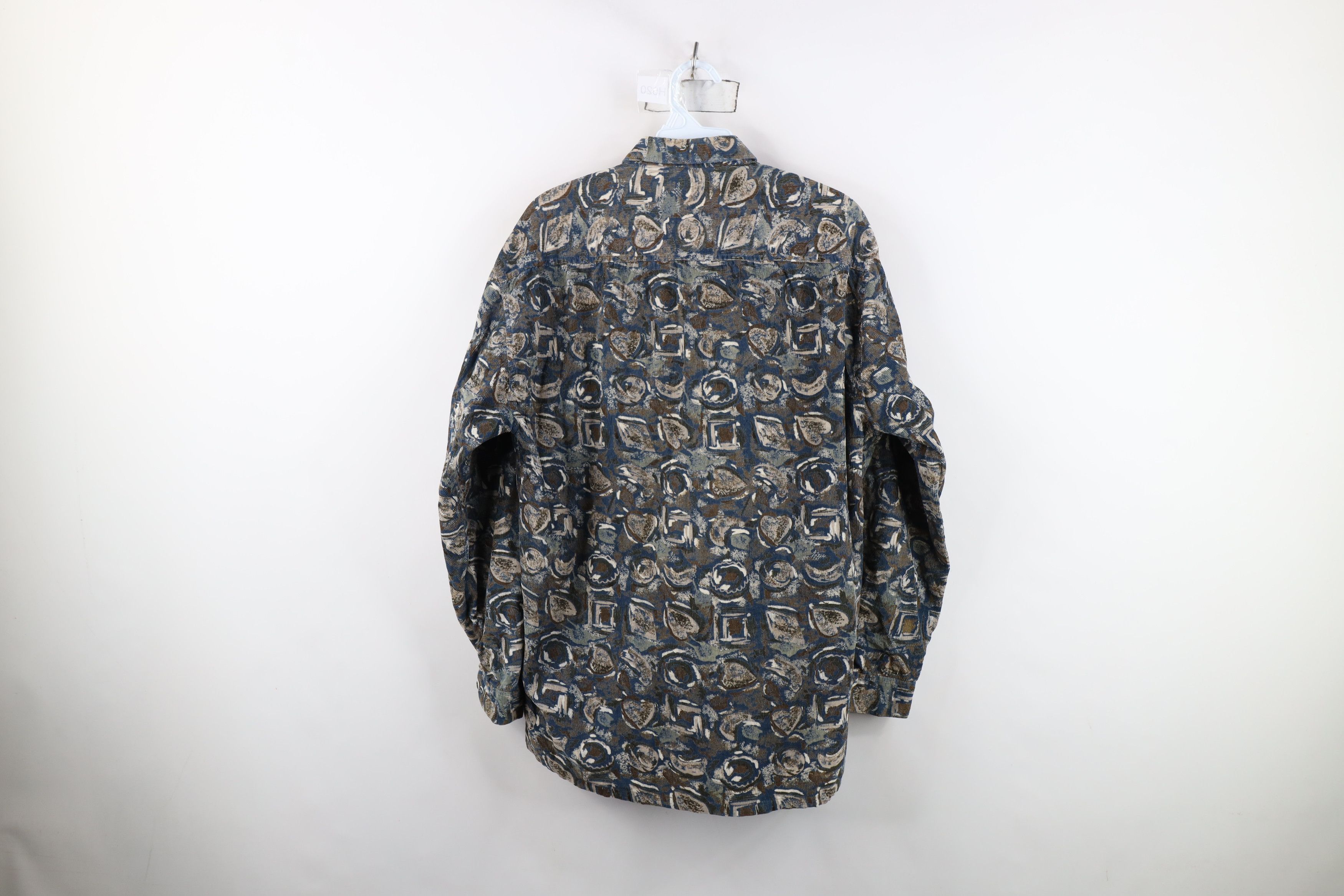 Vintage Vintage 90s Streetwear Corduroy Collared Button Shirt Size US L / EU 52-54 / 3 - 9 Thumbnail