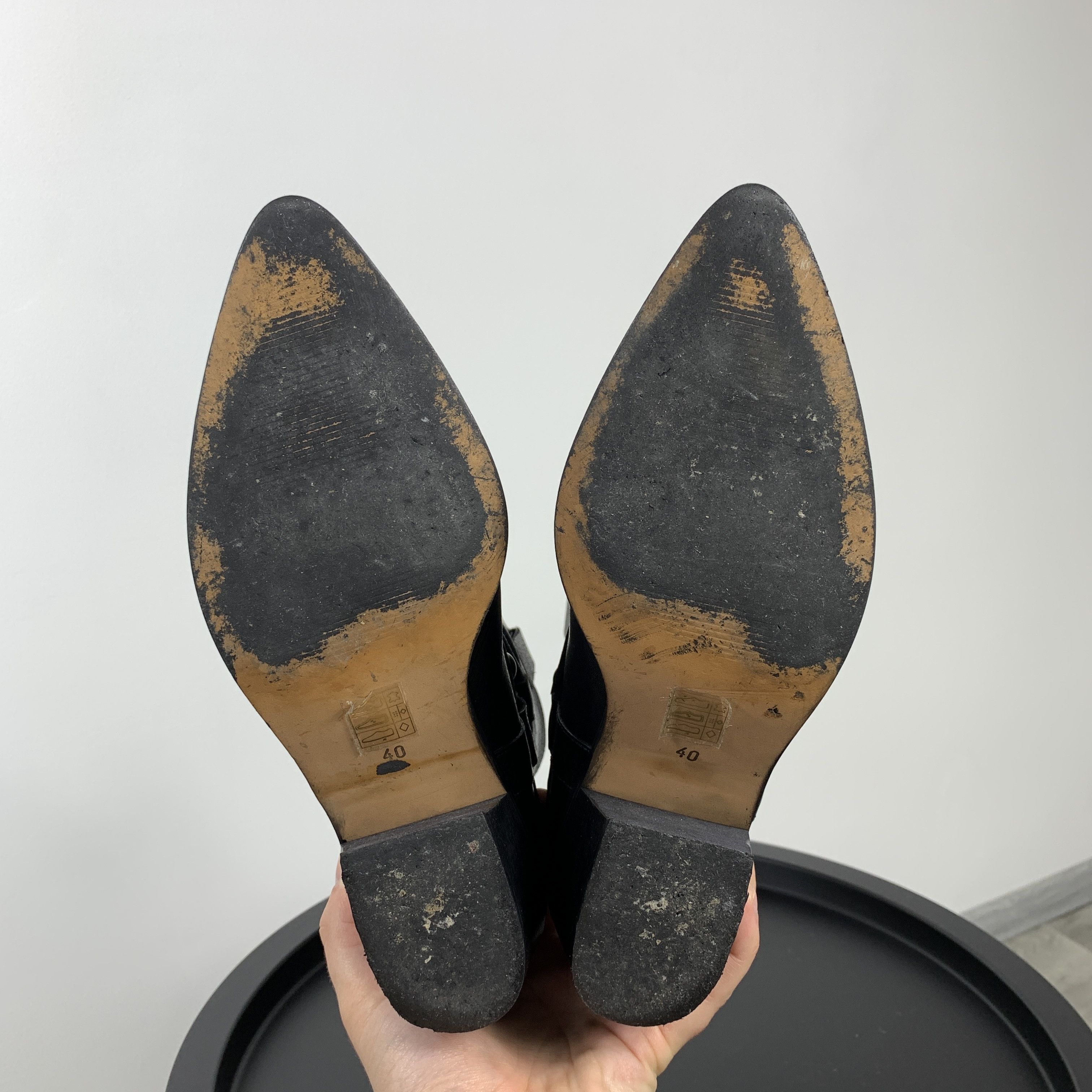 Vintage Vintage Y2K Cowboy Texas Style Leather Women's Black Boots Size US 9 / IT 39 - 11 Thumbnail