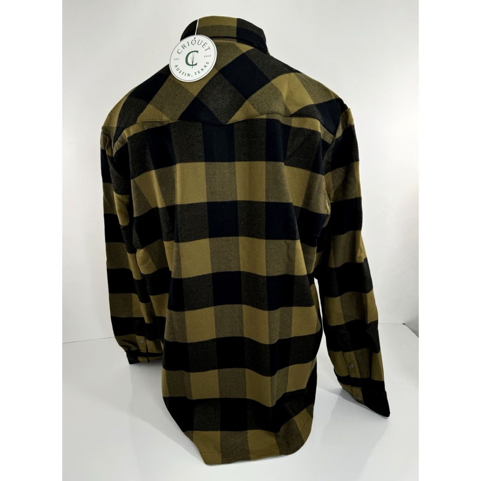 Vintage Criquet Austin - NEW w TAG Heavy 3 Pocket Plaid Flannel Shirt Jacket 2XL Shacket Men's Olive Black Plaid 3 Pocket CQ41 Size US XXL / EU 58 / 5 - 3 Thumbnail