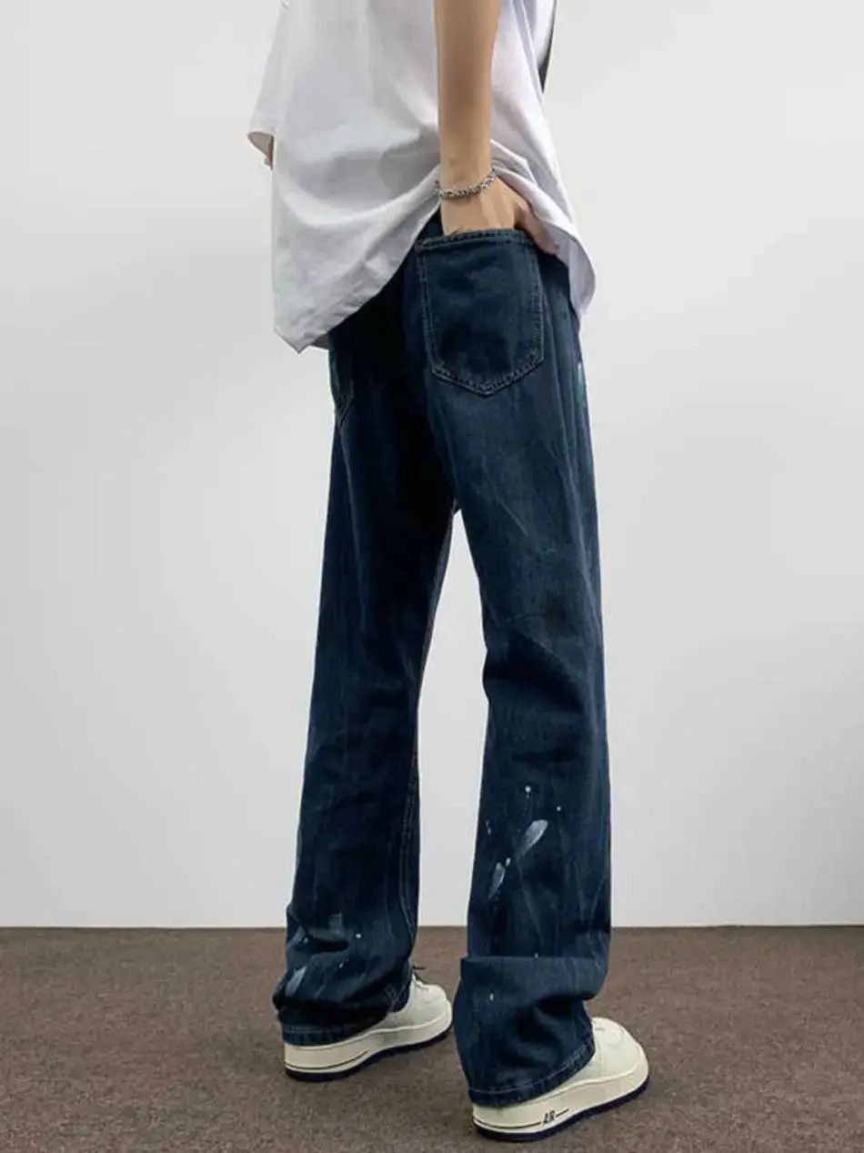 Japanese Brand Retro straight washed splashed ink jeans Size US 30 / EU 46 - 4 Thumbnail
