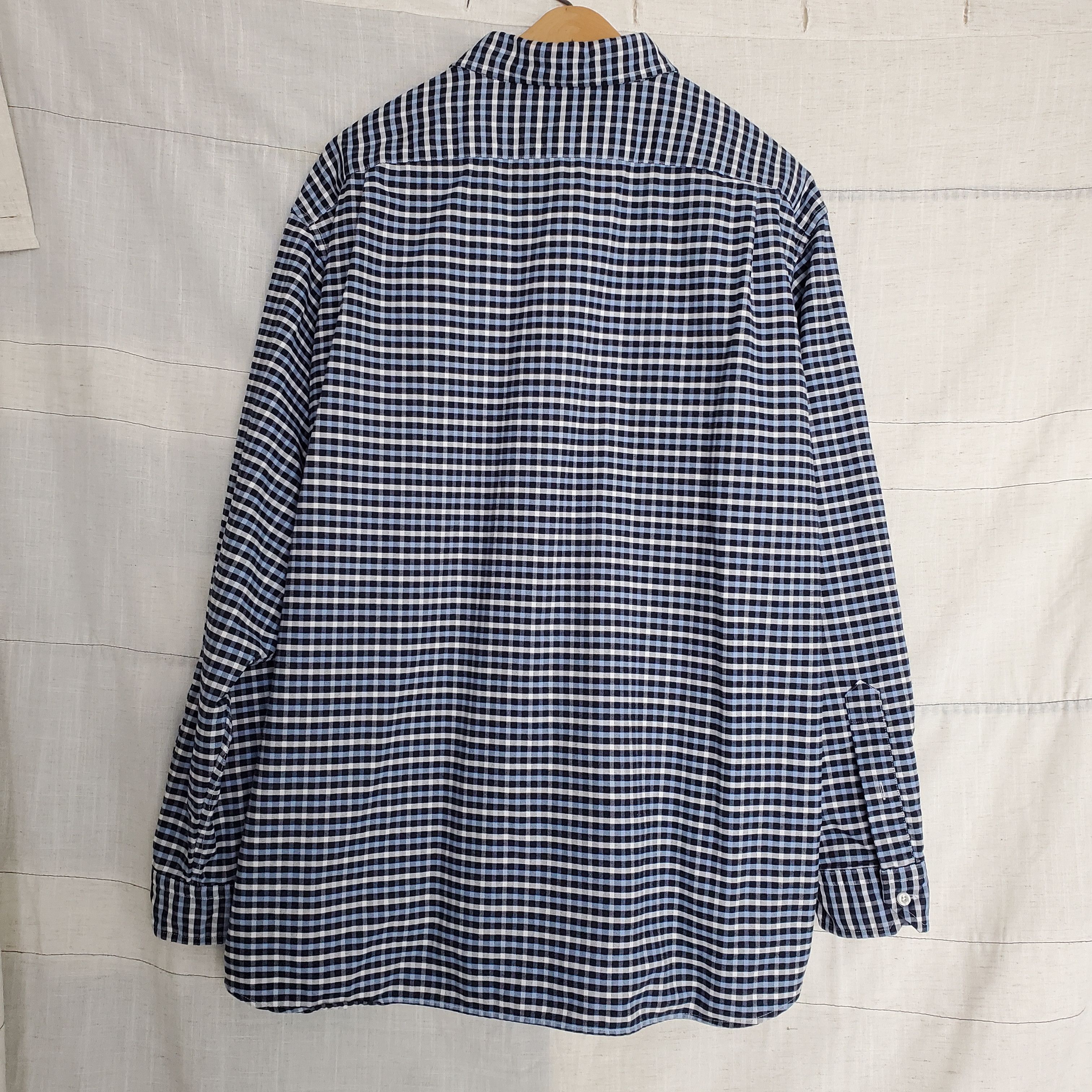 Cremieux Cremieux Blue White Navy Gingham Pattern Button Down SZ:XXL Size US XXL / EU 58 / 5 - 2 Thumbnail