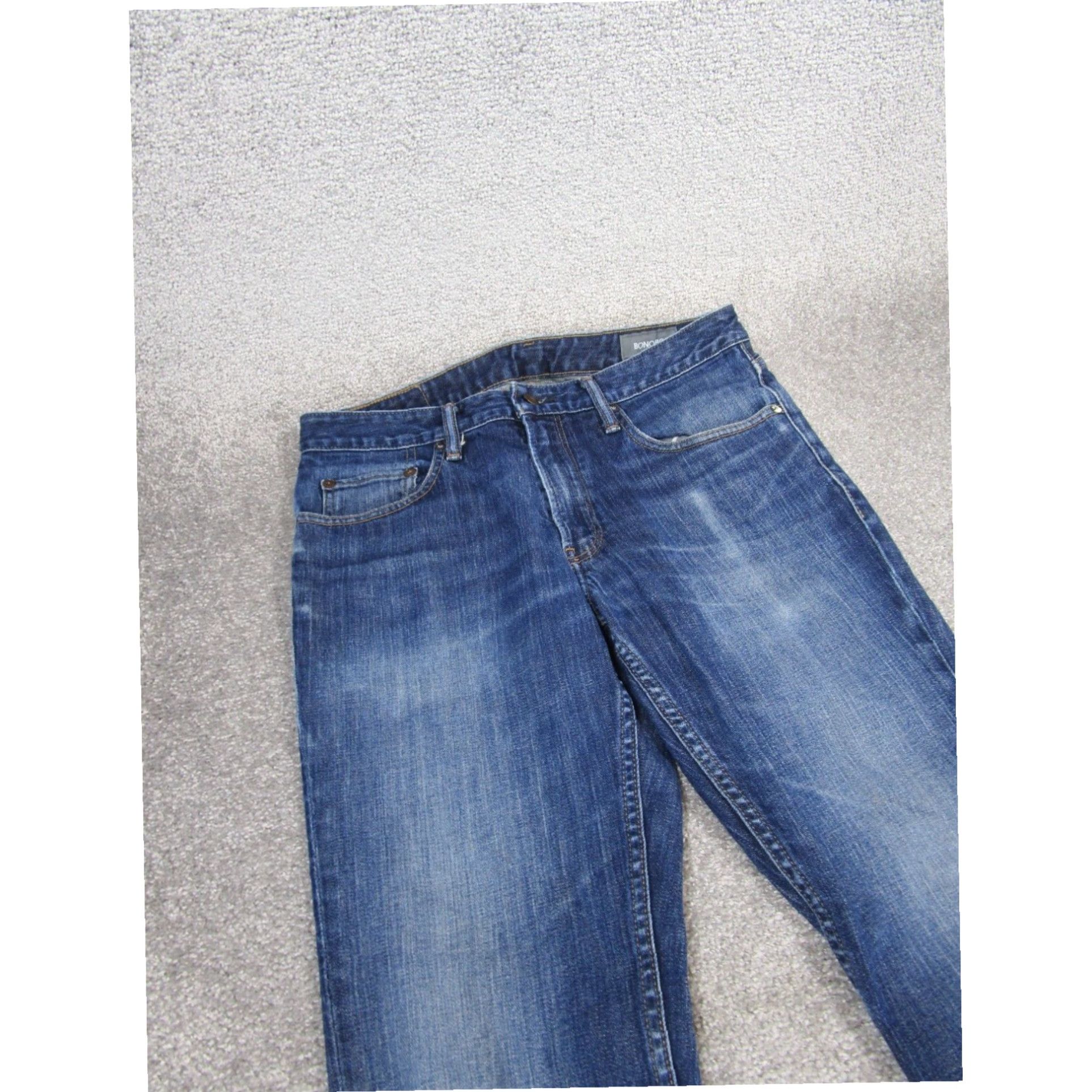 Bonobos Bonobos Mens Tailored Fit Jeans Dark Wash Ripped 32X30 Size US 32 / EU 48 - 4 Thumbnail