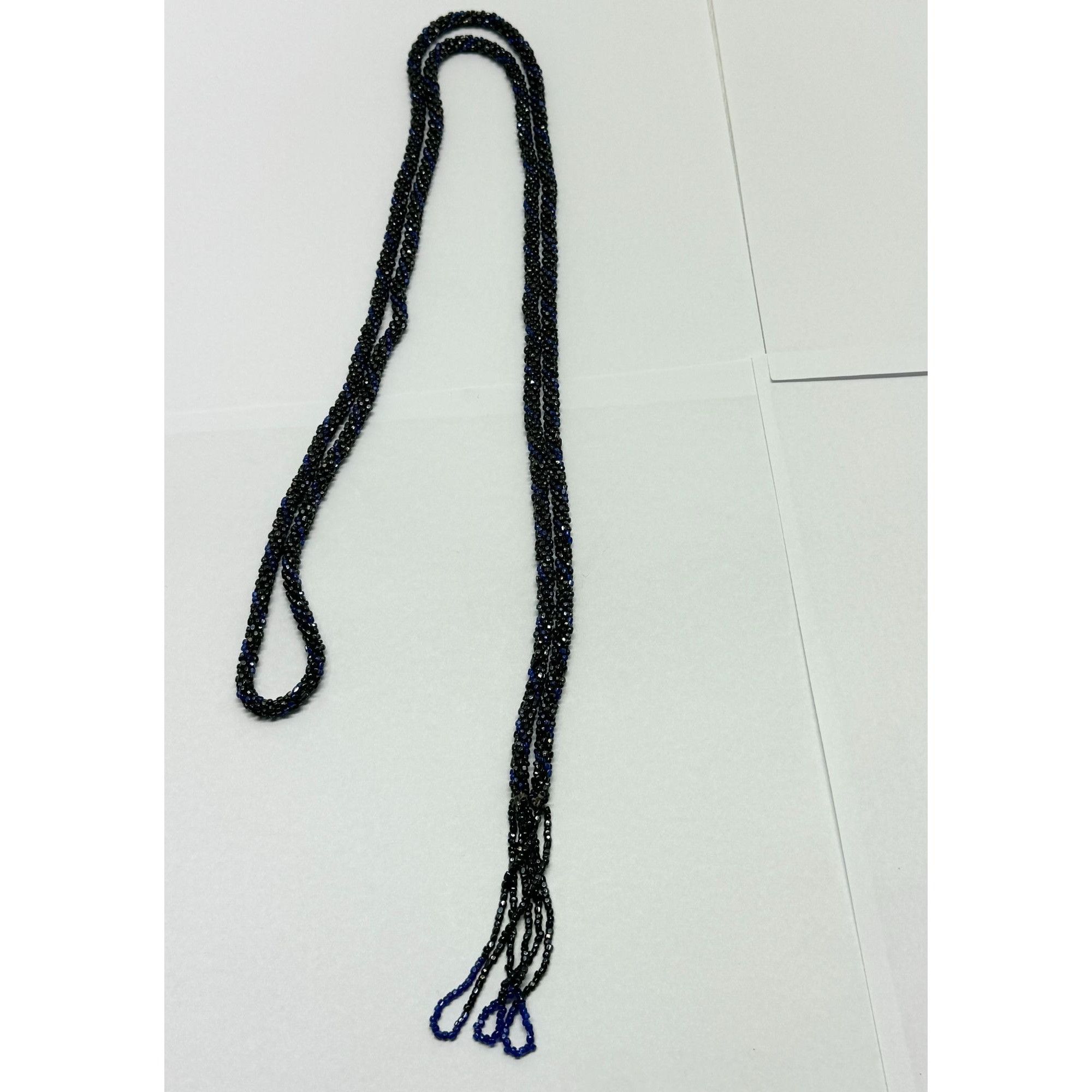 Vintage Art Deco estate beaded stripe flapper tassel lariat rope nec Size ONE SIZE - 5 Thumbnail