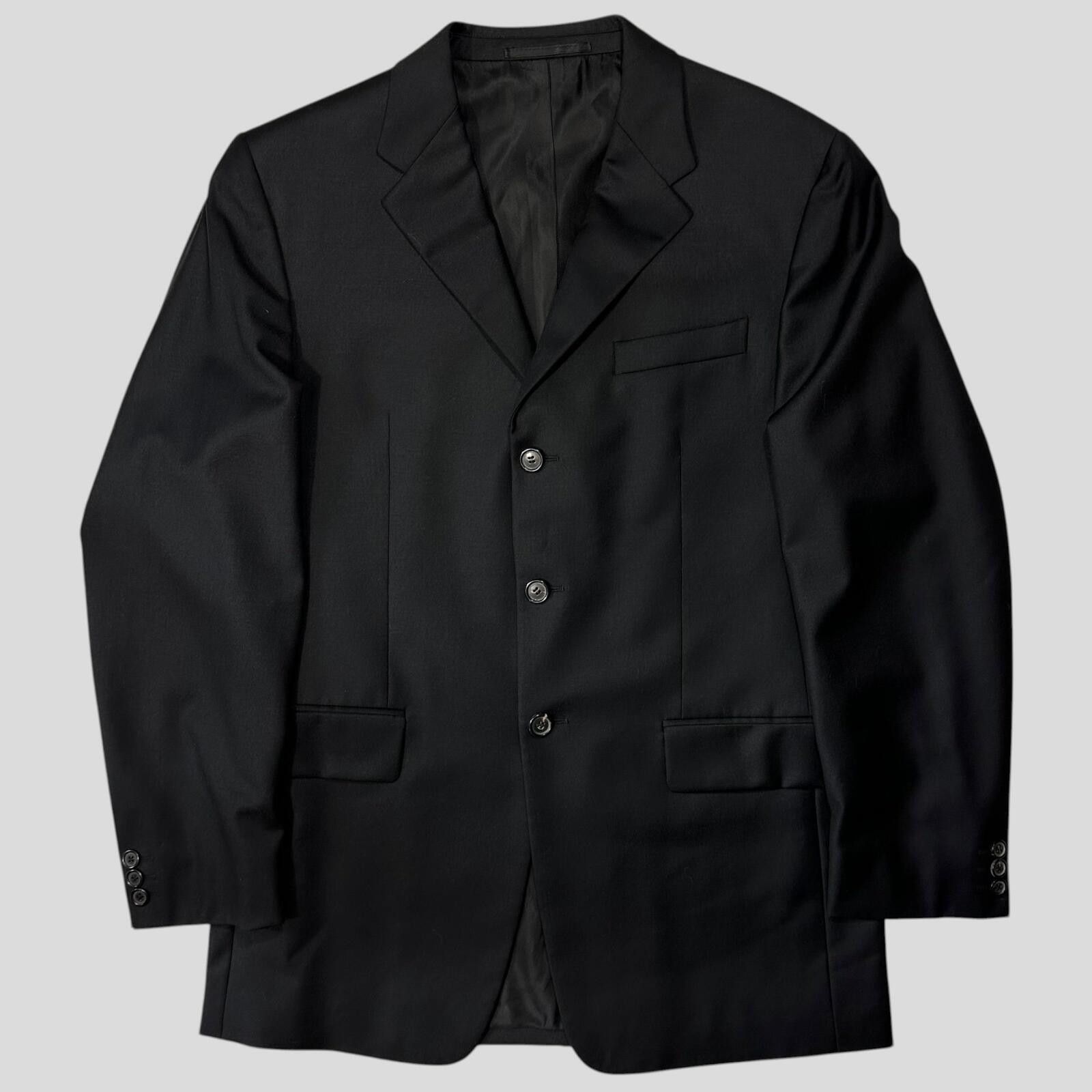 Prada Prada 00’s Virgin Wool Black Suit Blazer + Trousers - M/L Size 50R - 2 Thumbnail