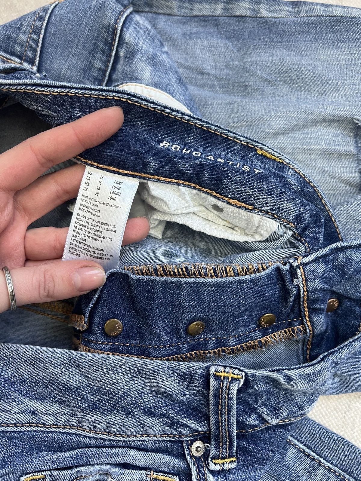 Junya Watanabe Denim distressed flared y2k jeans hype junya watanabe style Size US 35 - 8 Thumbnail