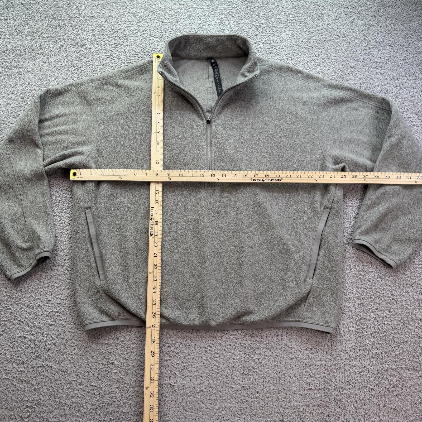 Lululemon Lululemon Mens Quarter Zip Fleece Pullover Jacket Gray L Size US L / EU 52-54 / 3 - 3 Thumbnail