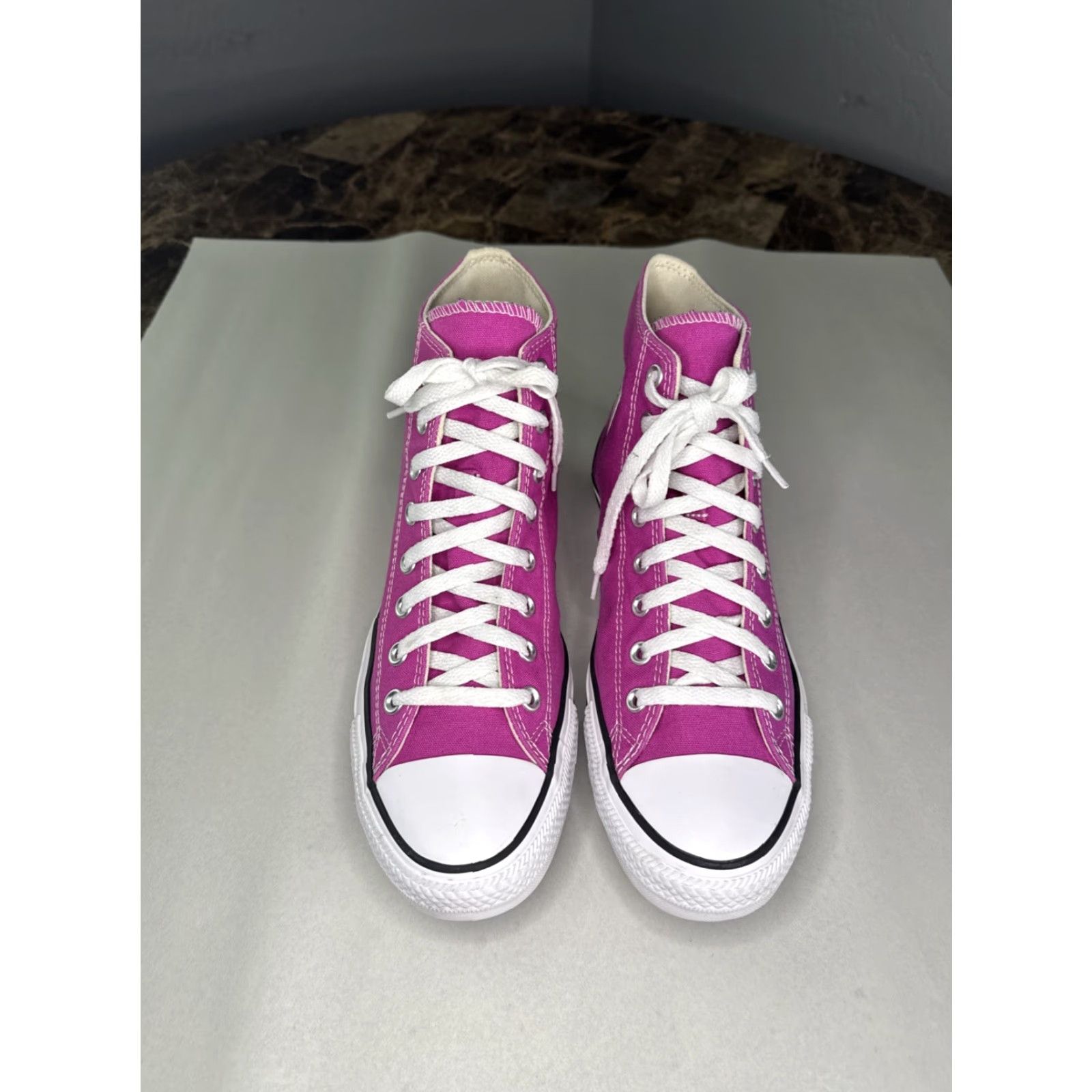 Converse VINTAGE Converse All Star Hi-Top Shoes Sneakers 9.5 Mens Pink Stars A00787F Size US M / EU 48-50 / 2 - 6 Thumbnail