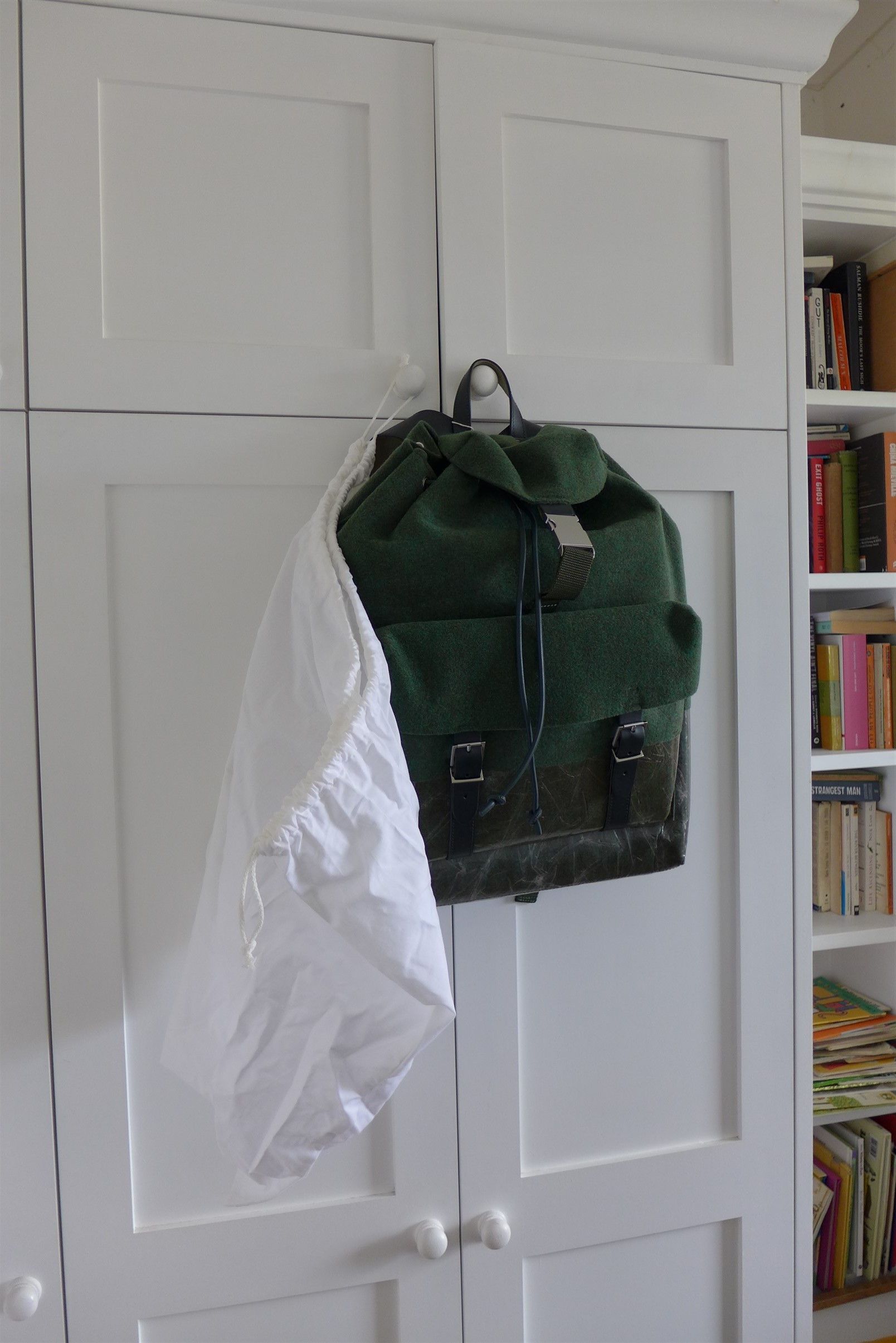 Maison Margiela Margiela FW21 Backpack - Green Felt & Calf Leather Size ONE SIZE - 4 Thumbnail